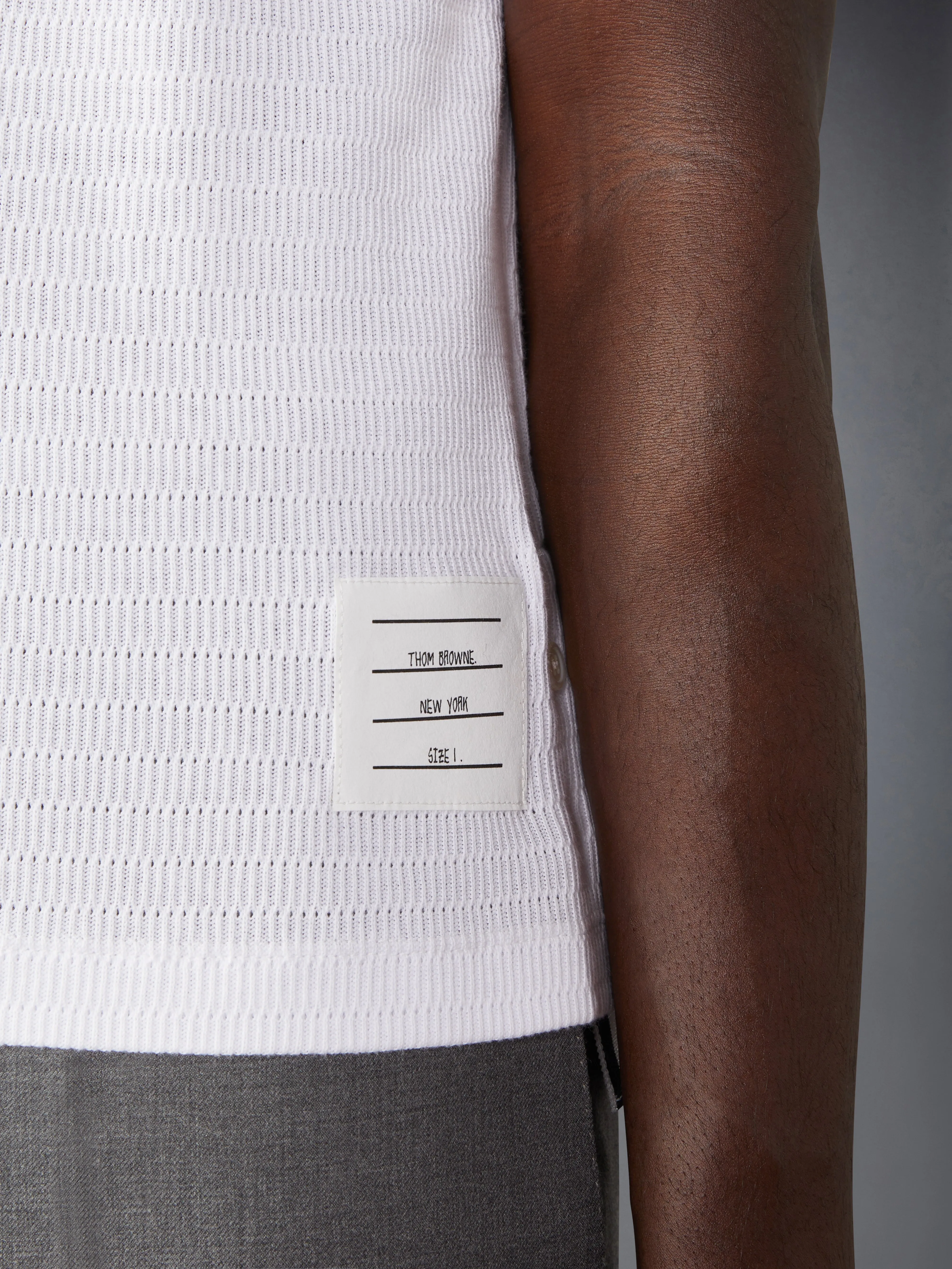 POINTELLE COTTON TEE sold by Thom Browne product image thumbnail 4
