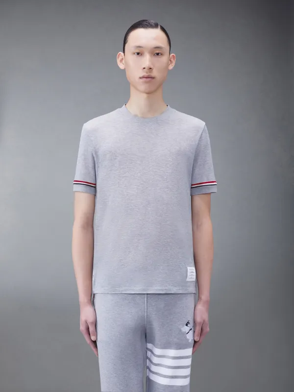 LIGHTWEIGHT COTTON SHORT SLEEVE STRIPED TEE sold by Thom Browne