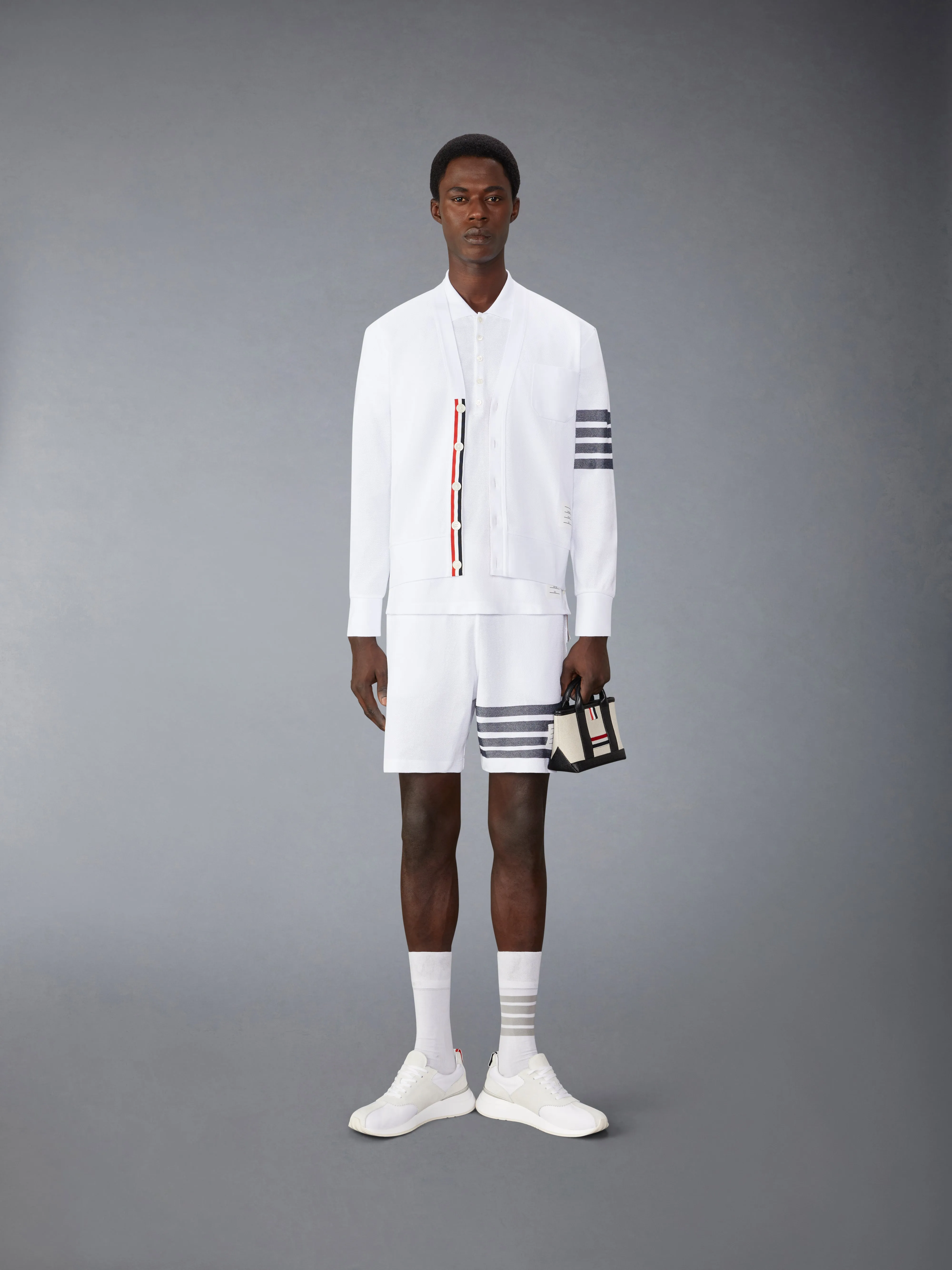 COTTON PIQUE 4-BAR SHORTS sold by Thom Browne product image thumbnail 4