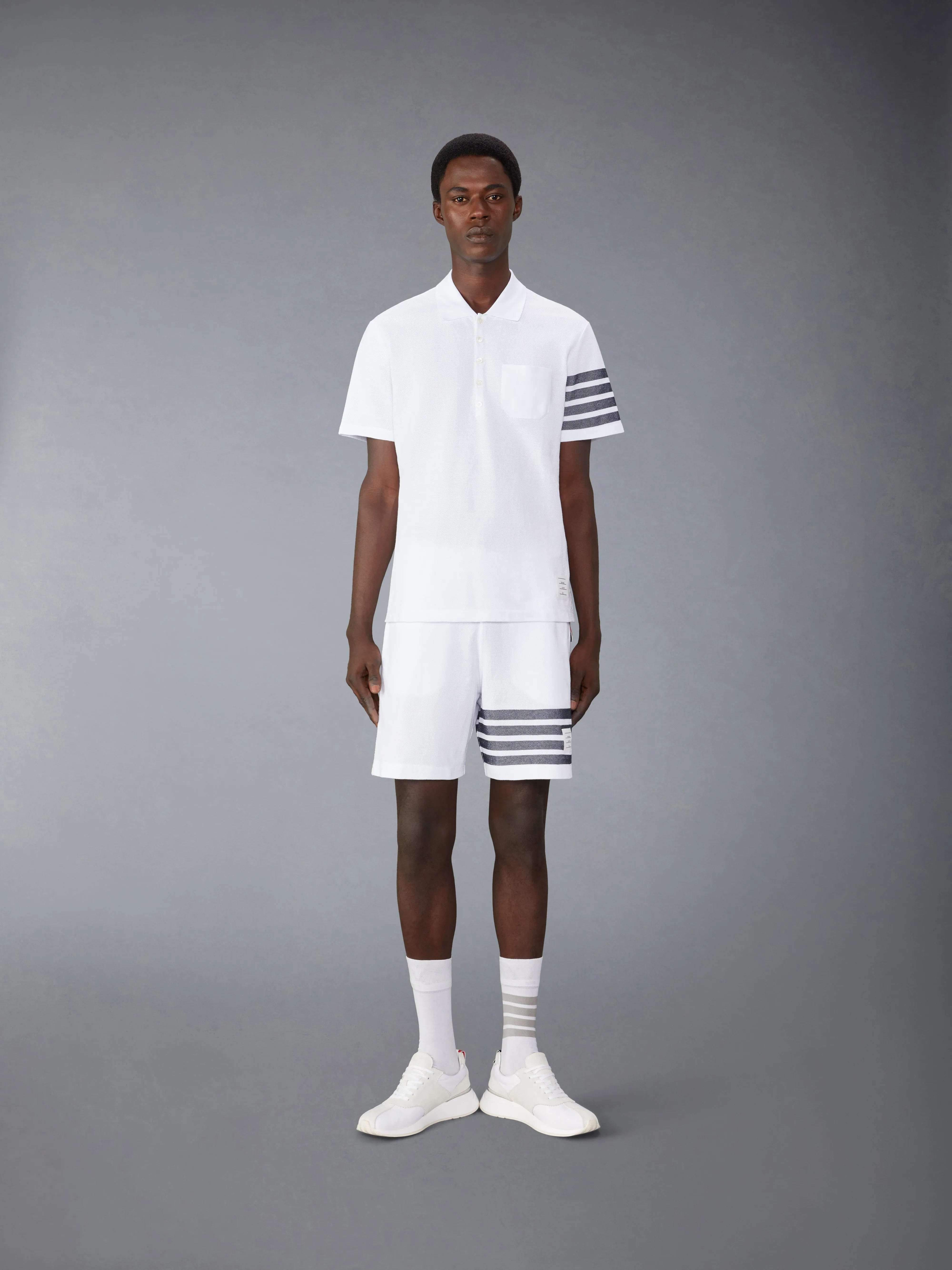 COTTON PIQUE 4-BAR POLO sold by Thom Browne product image thumbnail 3