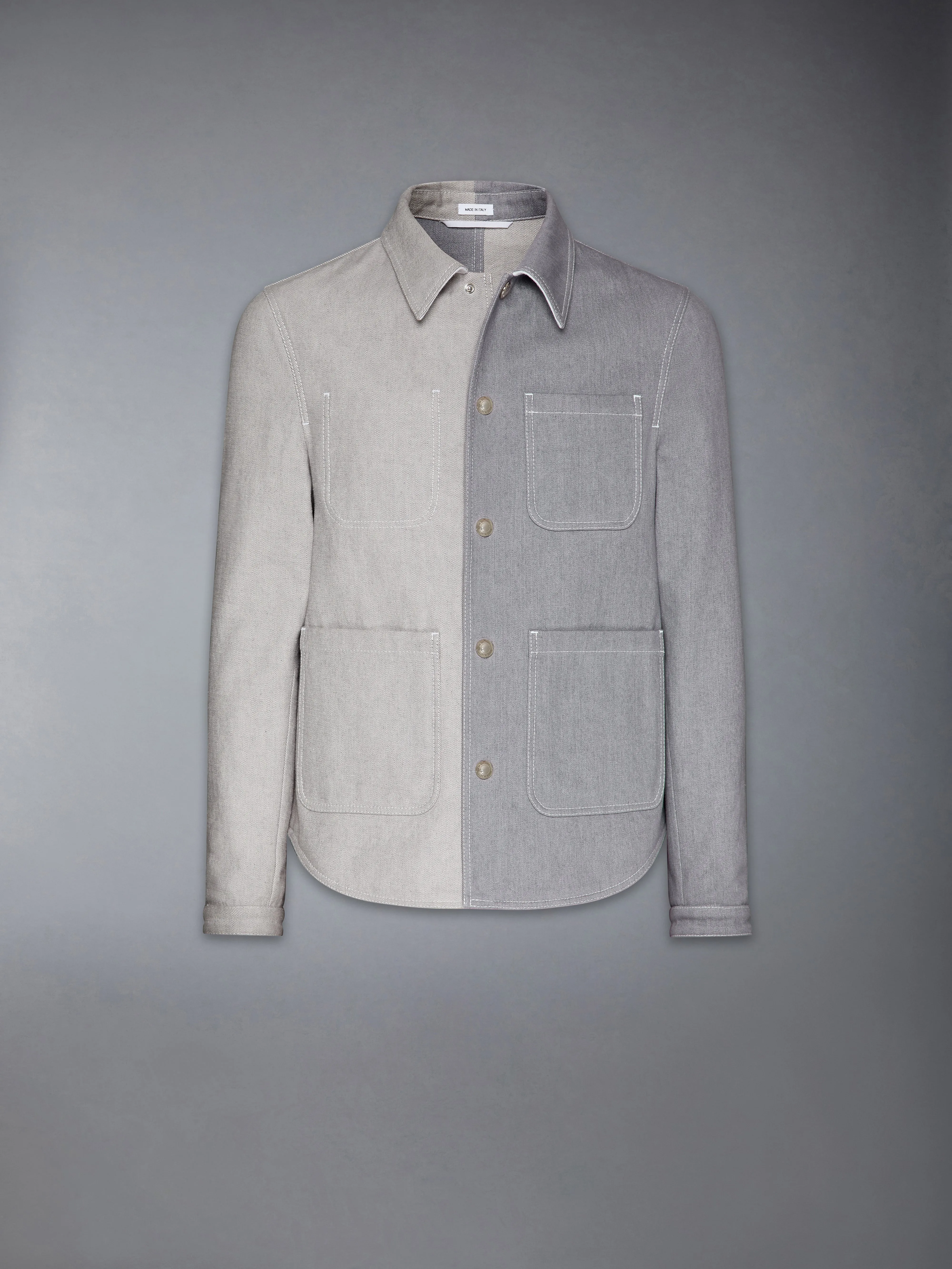 FUNMIX WASHED DENIM CONTRAST UTILITY JACKET sold by Thom Browne product image thumbnail 5