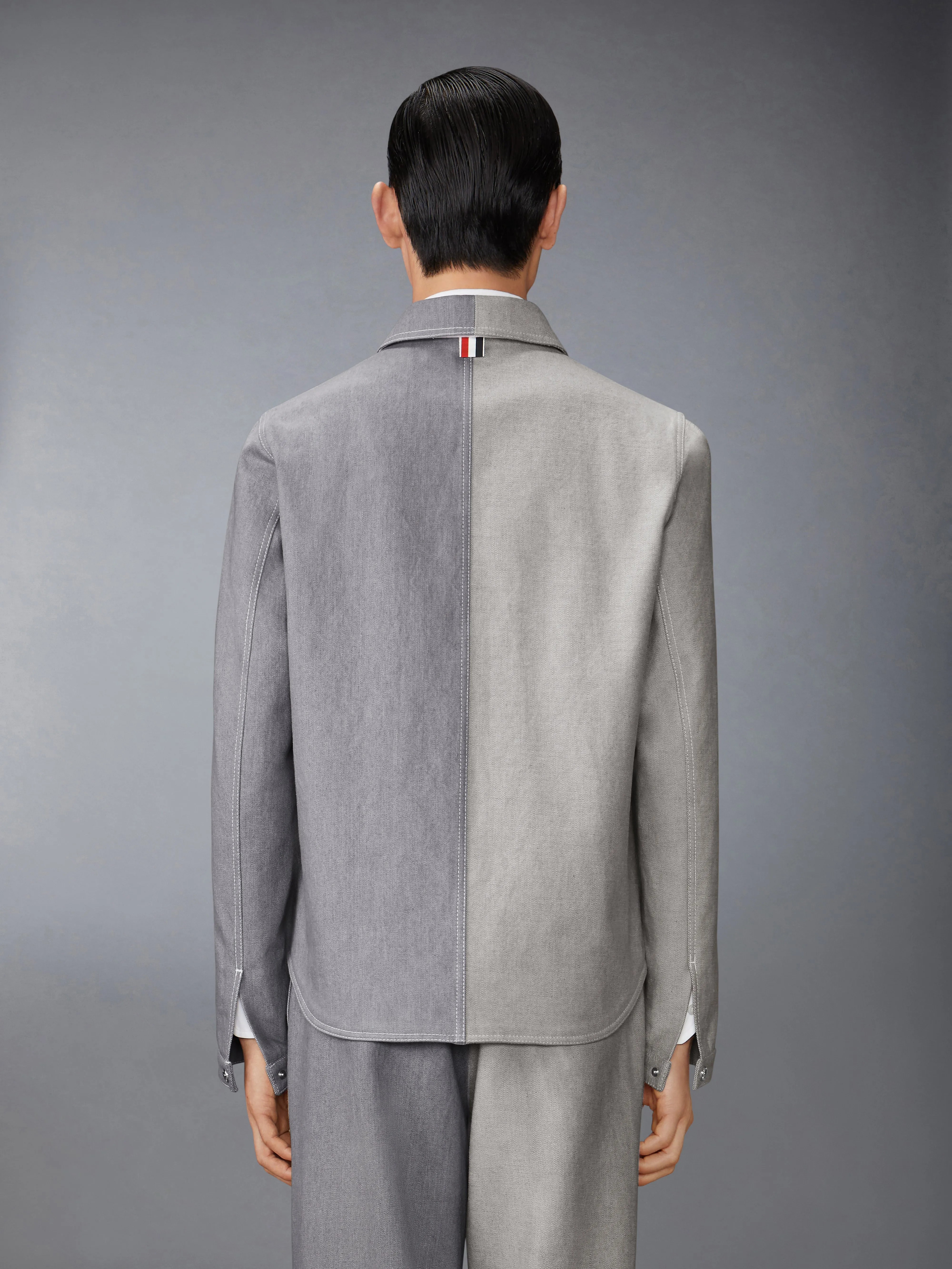 FUNMIX WASHED DENIM CONTRAST UTILITY JACKET sold by Thom Browne product image thumbnail 2