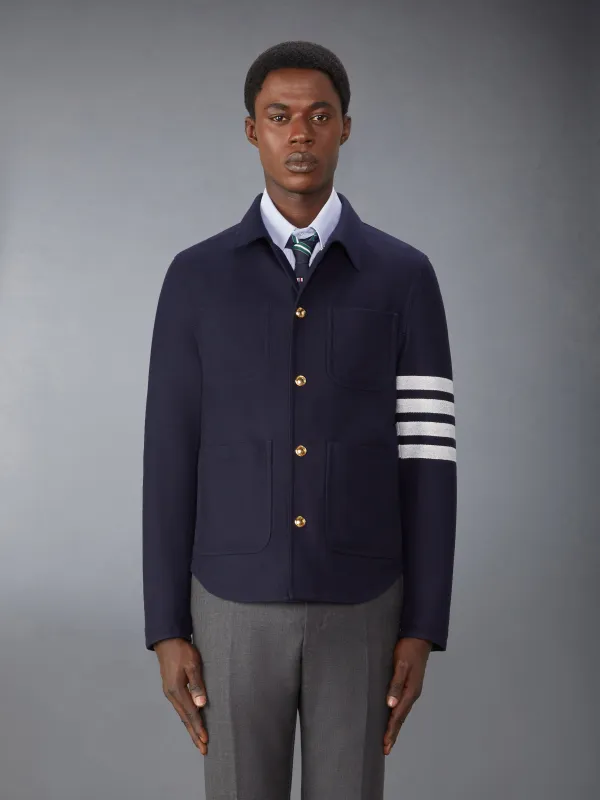 WOOL CASHMERE 4-BAR UTILITY  JACKET sold by Thom Browne