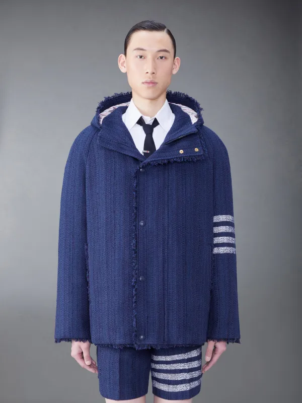 TWEED FRAY 4-BAR CROPPED FOOTBALL PARKA made by Thom Browne