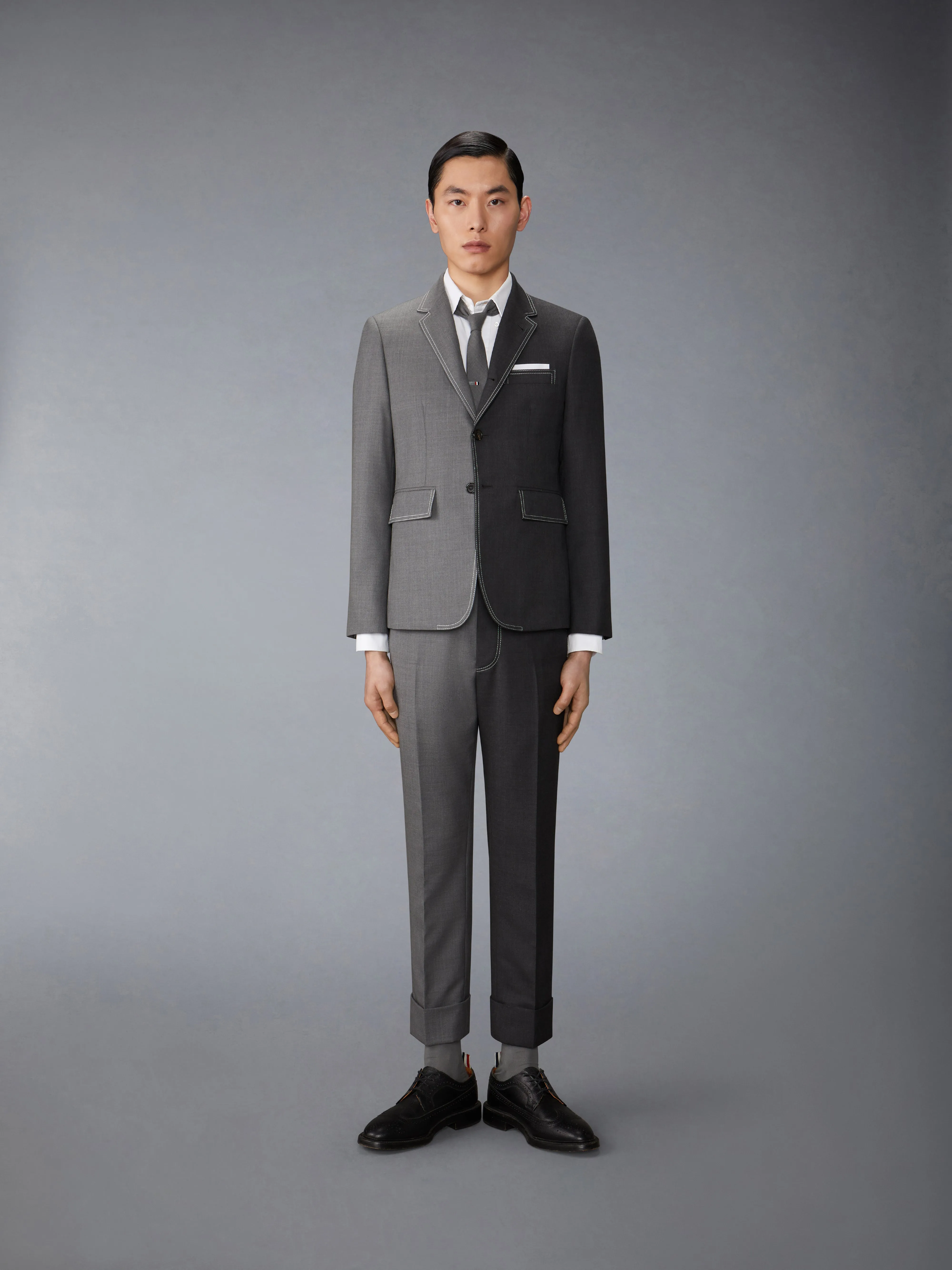 FUNMIX TWILL CONTRAST TOPSTITCHING CLASSIC SPORT COAT sold by Thom Browne product image thumbnail 3