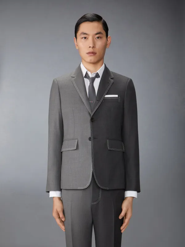 FUNMIX TWILL CONTRAST TOPSTITCHING CLASSIC SPORT COAT sold by Thom Browne