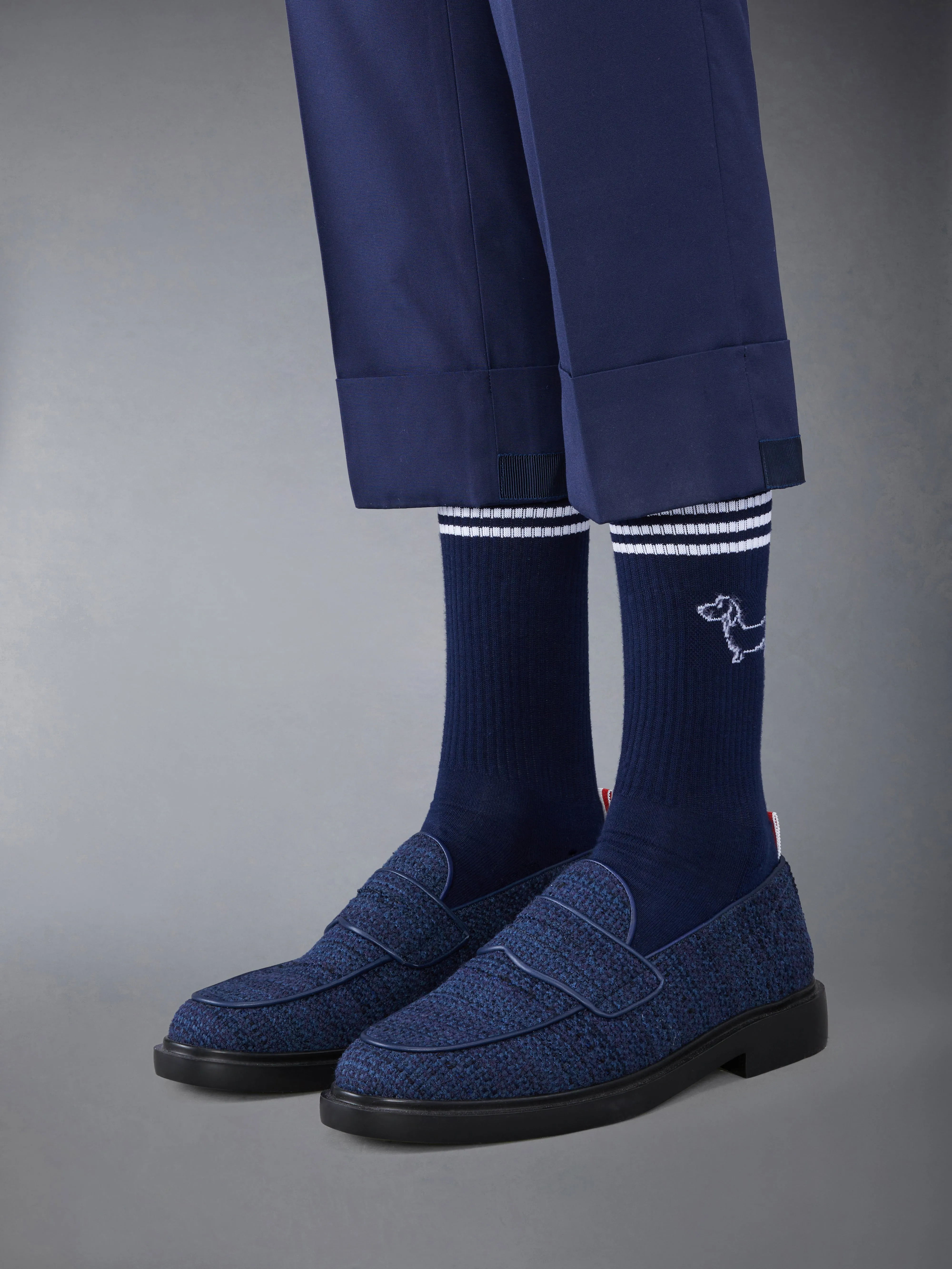 COTTON TWEED RUBBER SOLE CLASSIC PENNY LOAFER sold by Thom Browne product image thumbnail 4