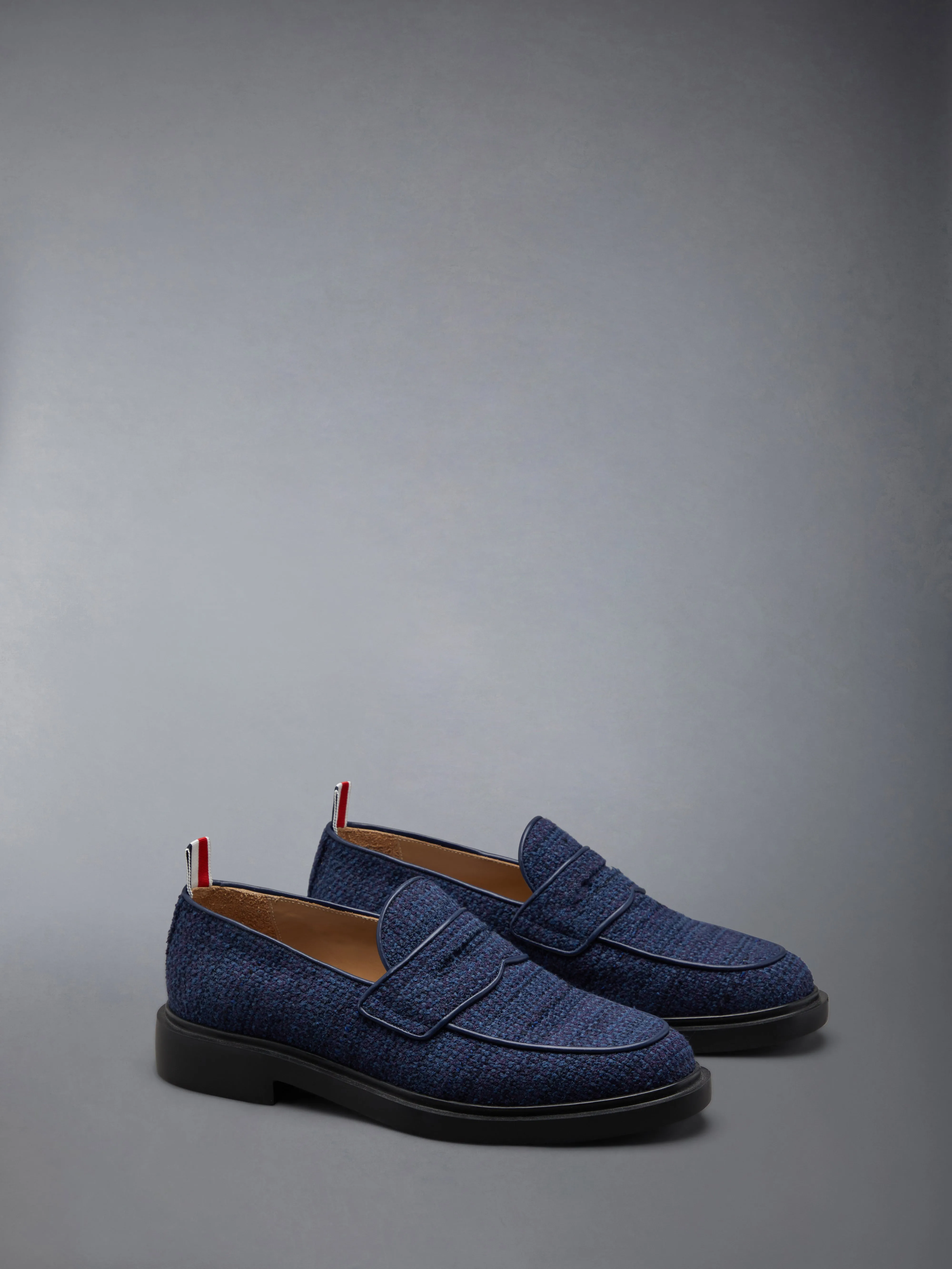 COTTON TWEED RUBBER SOLE CLASSIC PENNY LOAFER sold by Thom Browne product image thumbnail 2