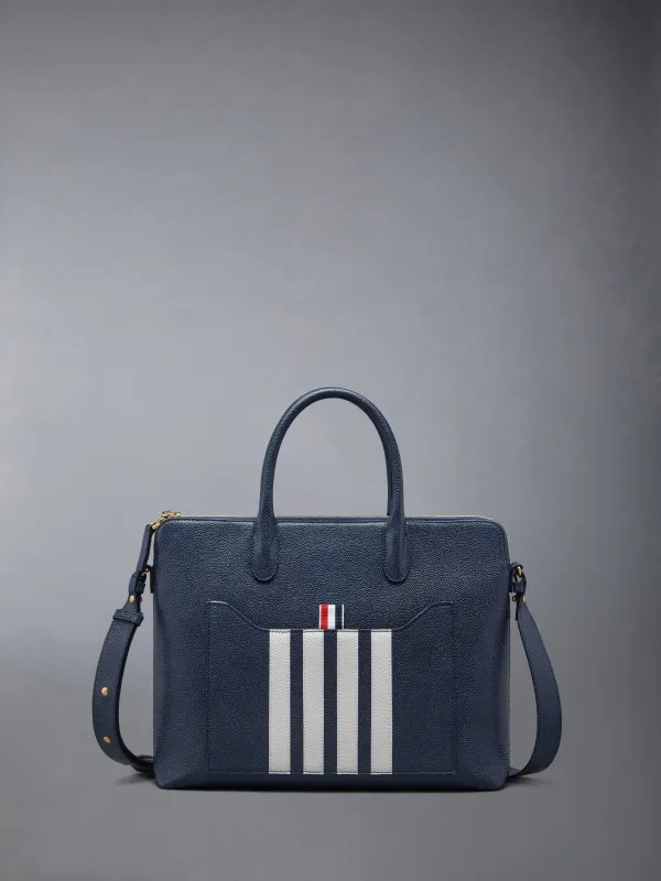 PEBBLE GRAIN 4-BAR BRIEFCASE sold by Thom Browne