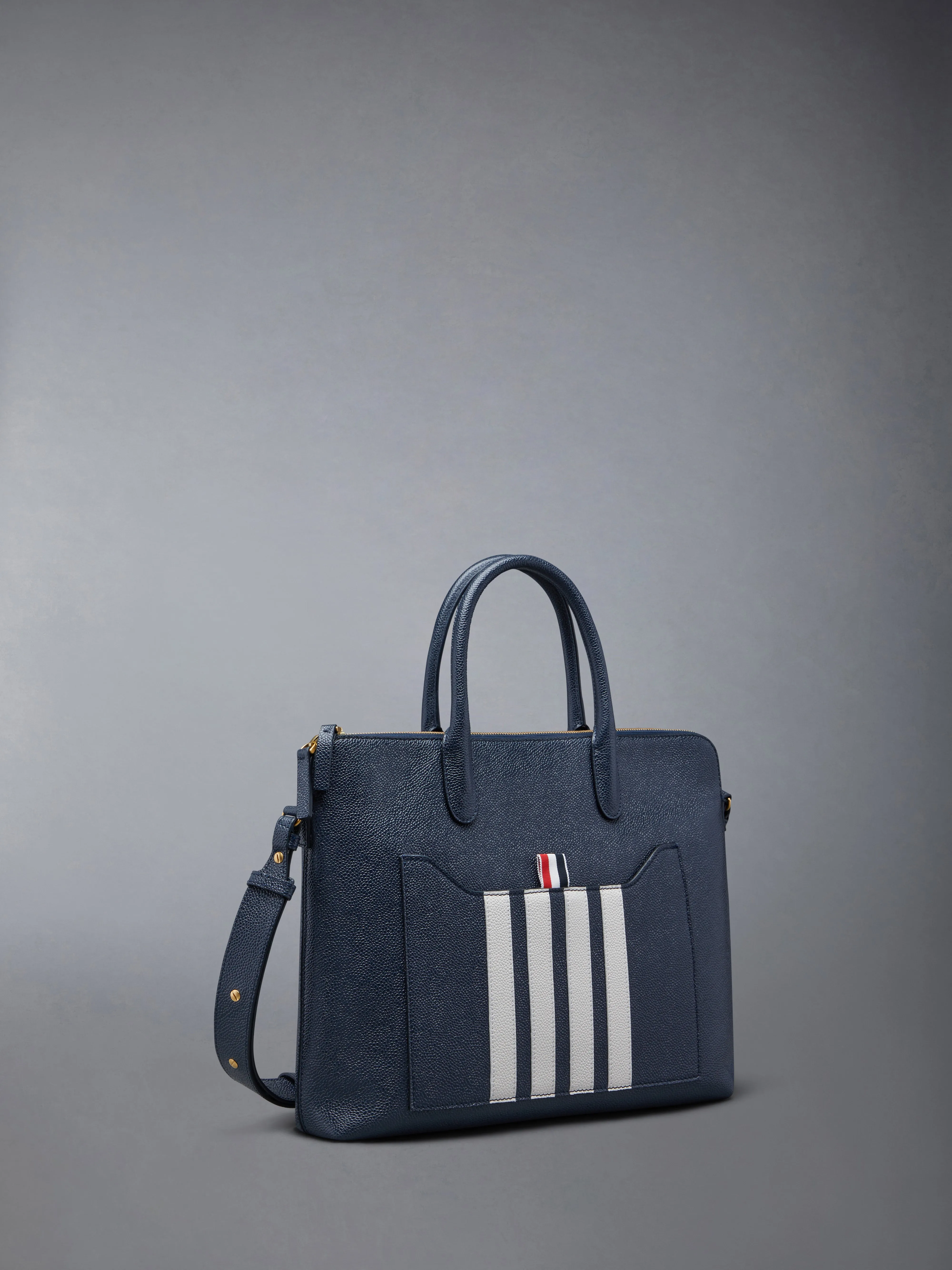 PEBBLE GRAIN 4-BAR BRIEFCASE sold by Thom Browne product image thumbnail 2