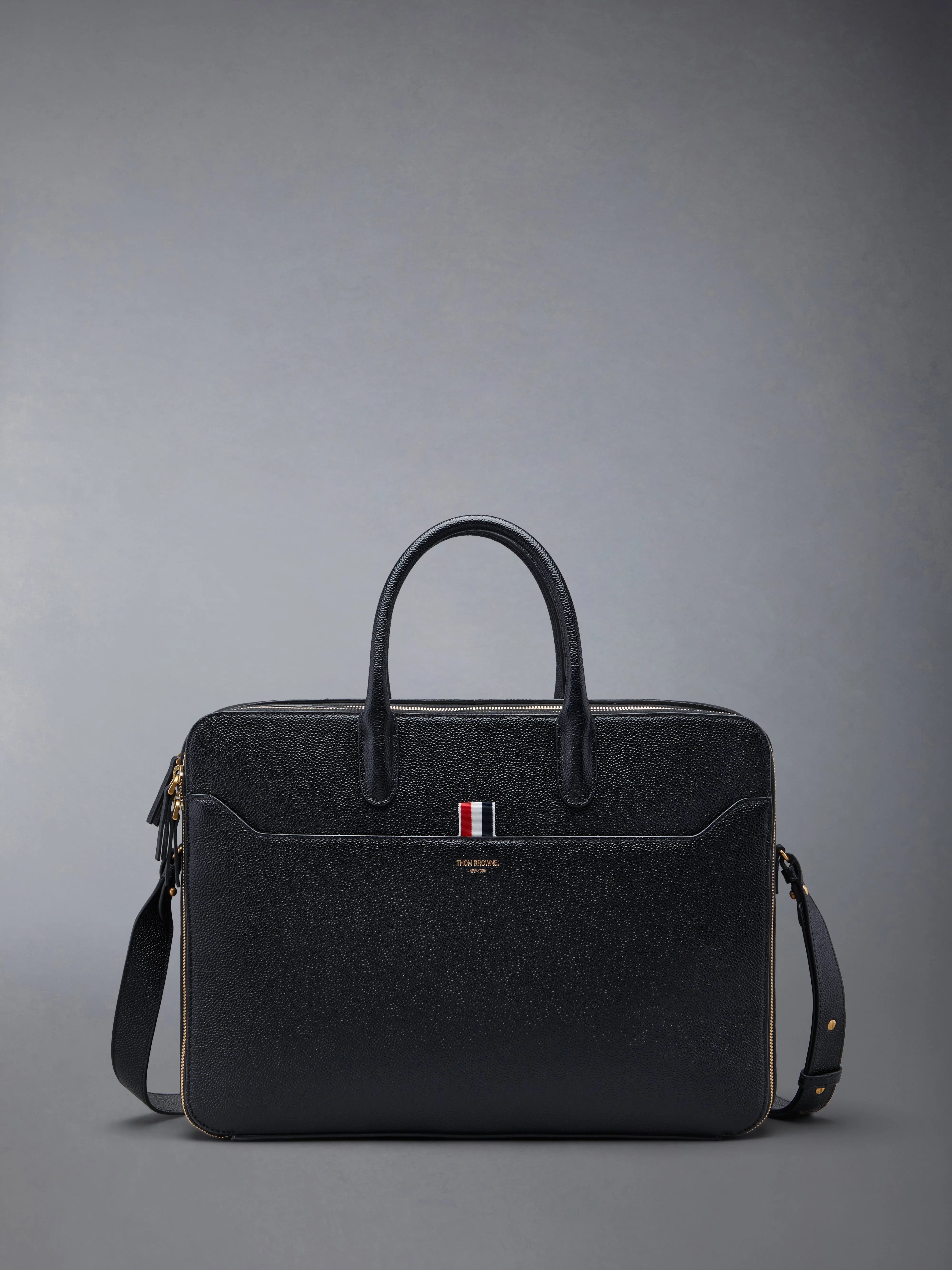 PEBBLE GRAIN DOUBLE COMPARTMENT BUSINESS BAG sold by Thom Browne