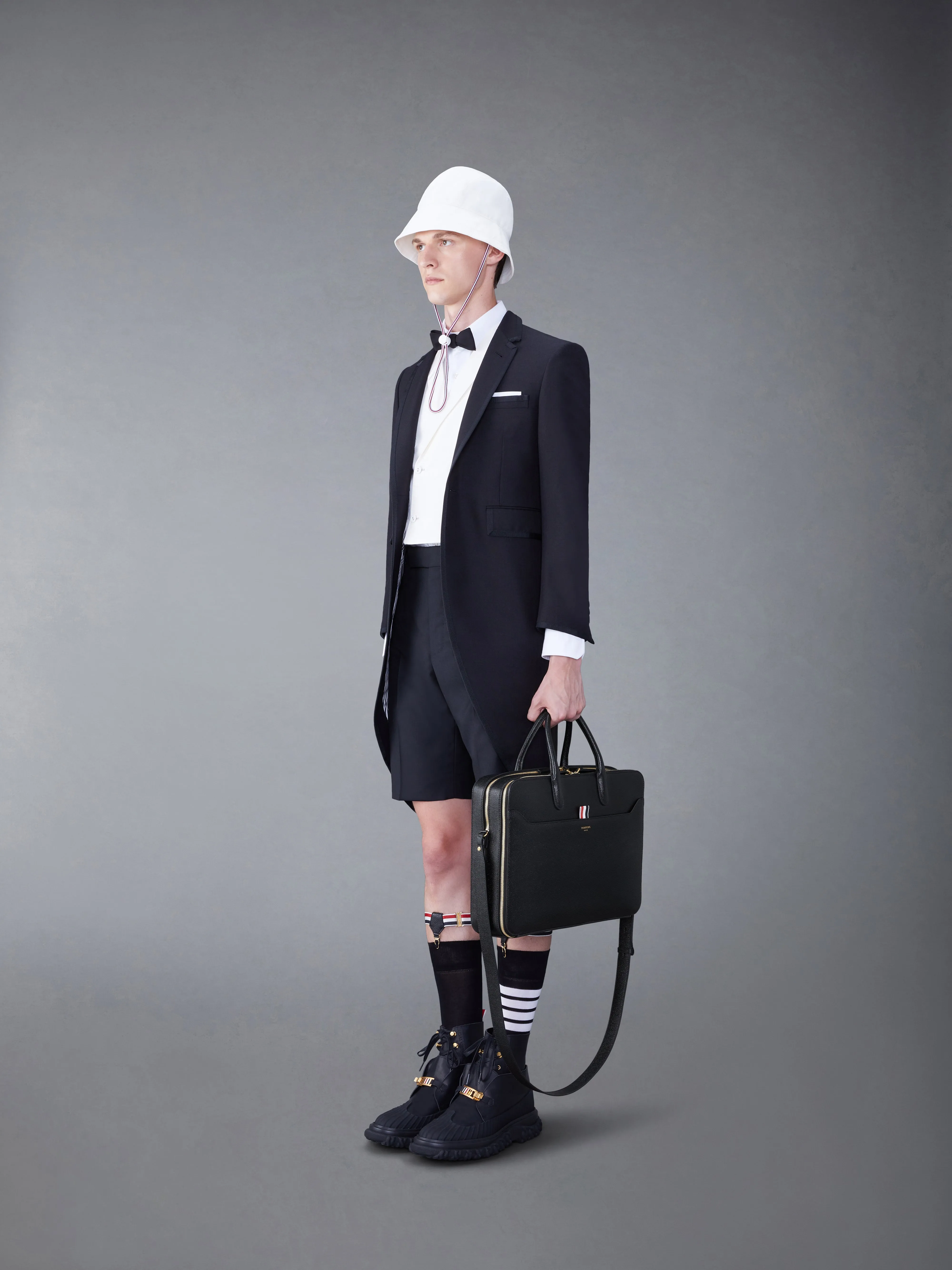 PEBBLE GRAIN DOUBLE COMPARTMENT BUSINESS BAG sold by Thom Browne product image thumbnail 4