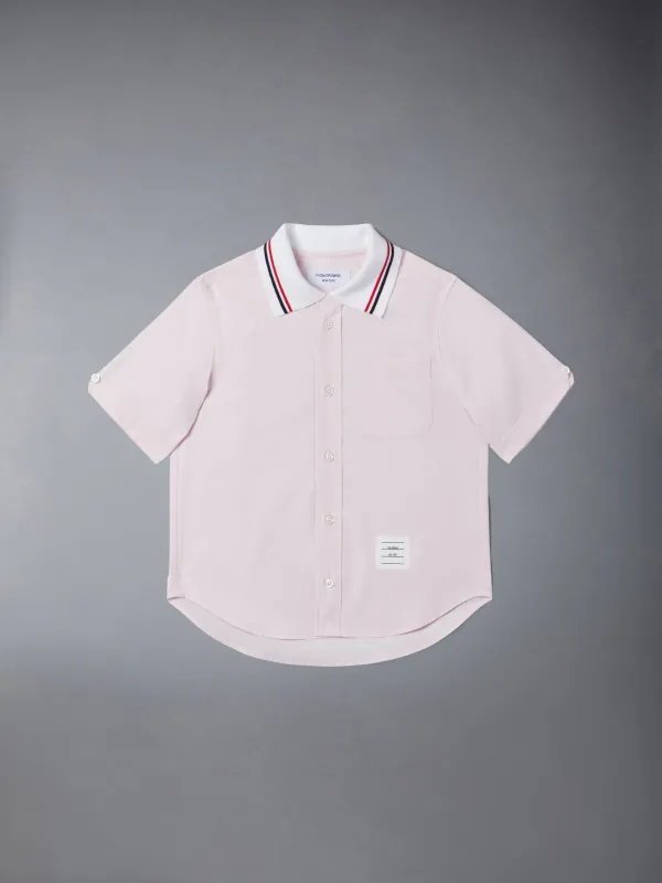 SOLID POPLIN POLO SHIRT sold by Thom Browne