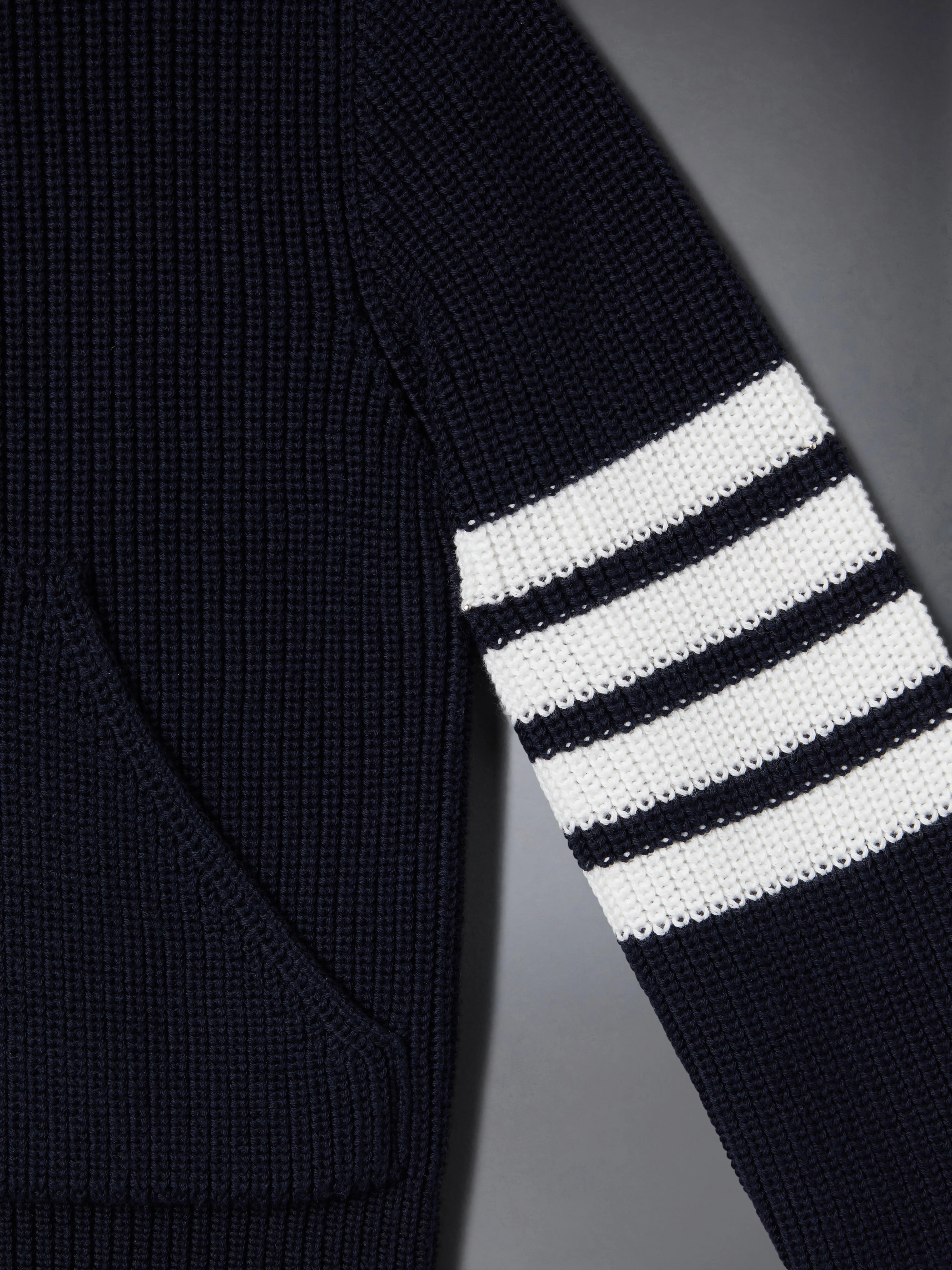 COTTON 4-BAR ZIP UP CARDIGAN sold by Thom Browne product image thumbnail 4