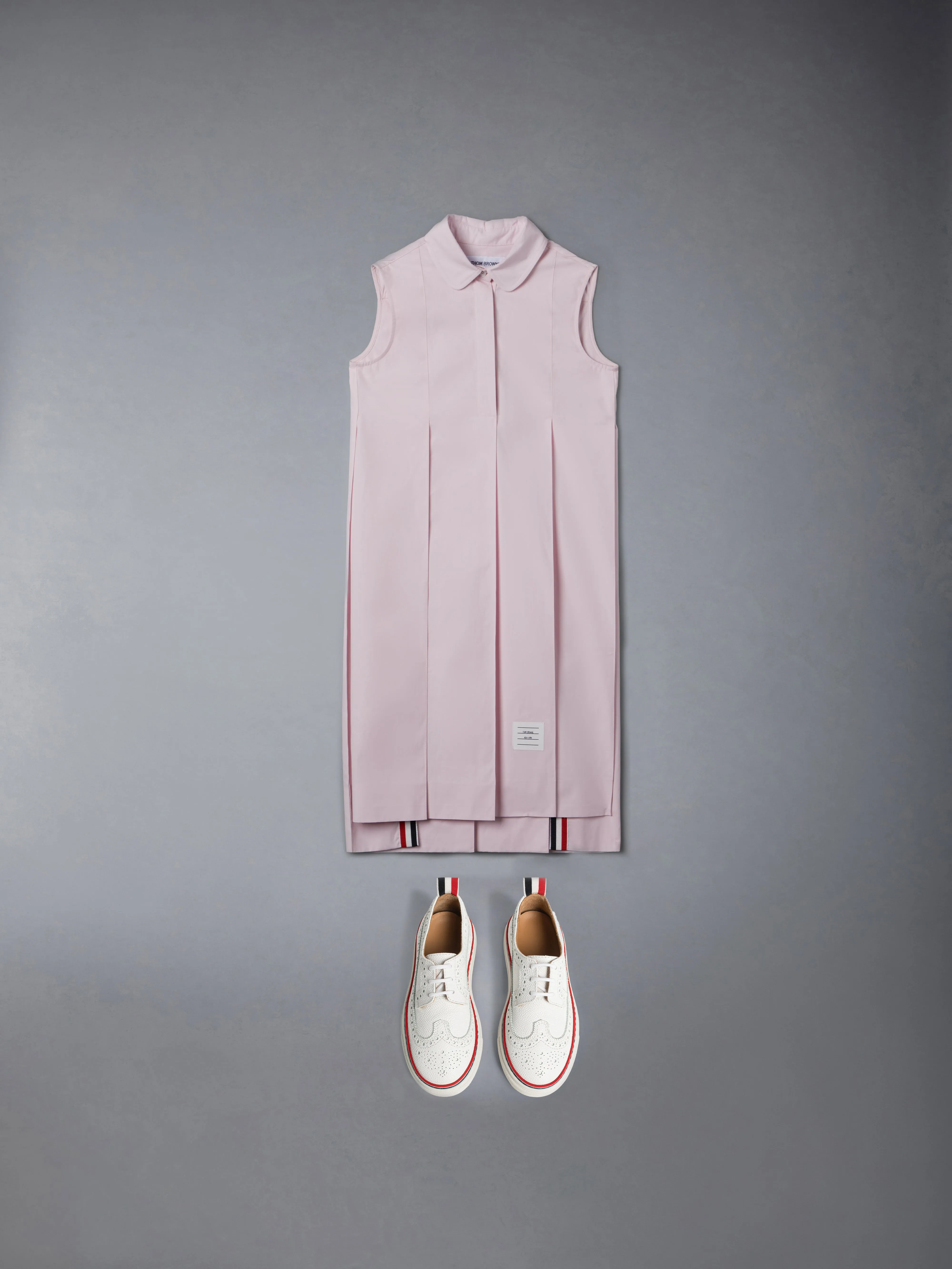 SOLID POPLIN WIDE PLEATED SHIRTDRESS sold by Thom Browne product image thumbnail 2