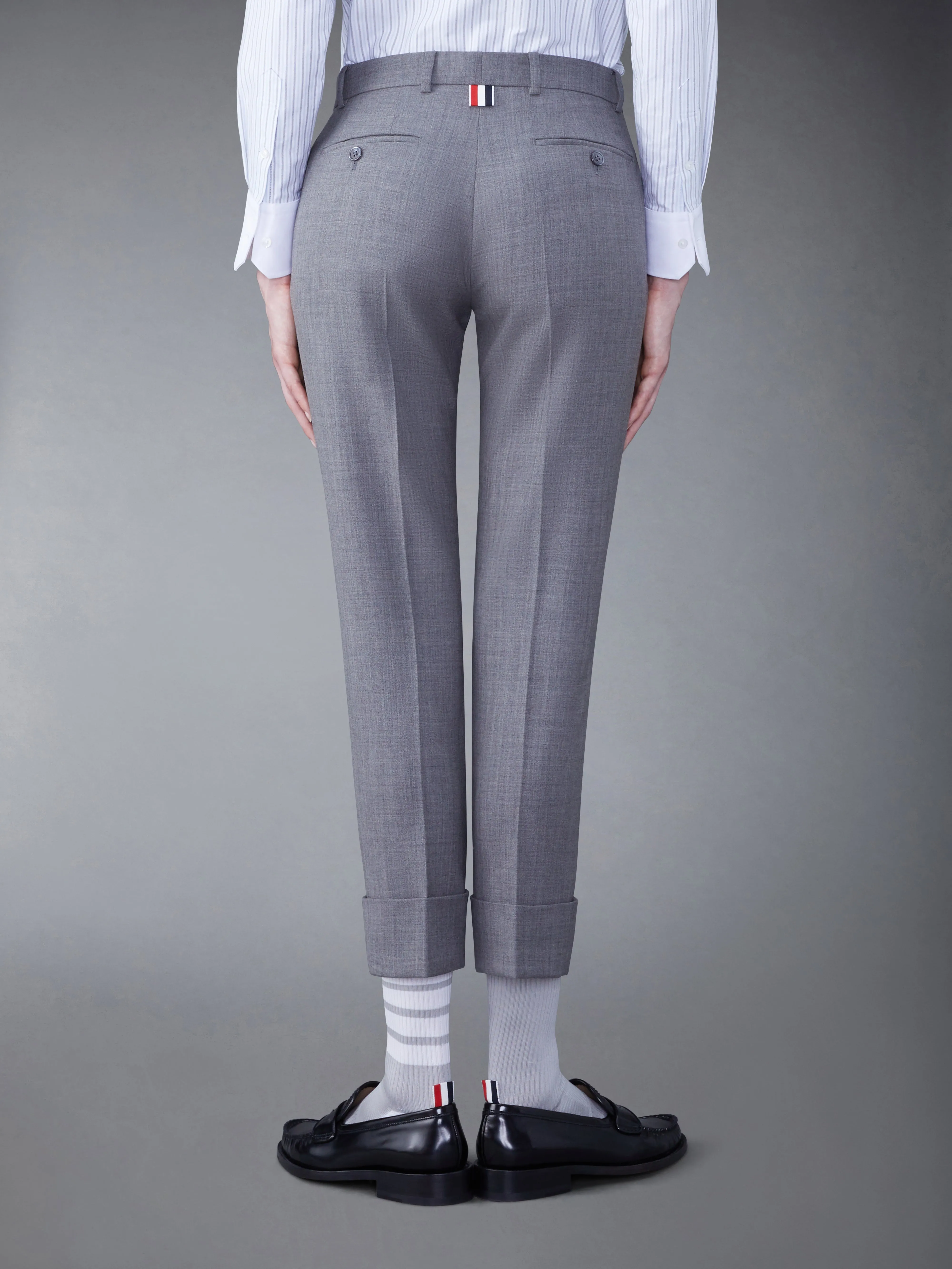 FRESCO LOW RISE CIGARETTE TROUSER sold by Thom Browne product image thumbnail 2