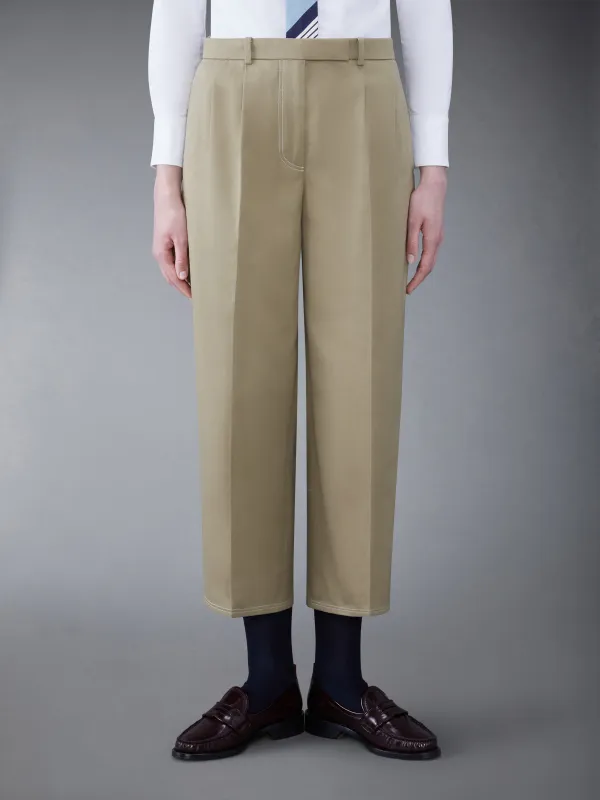 TWILL RELAXED PLEATED TROUSER sold by Thom Browne