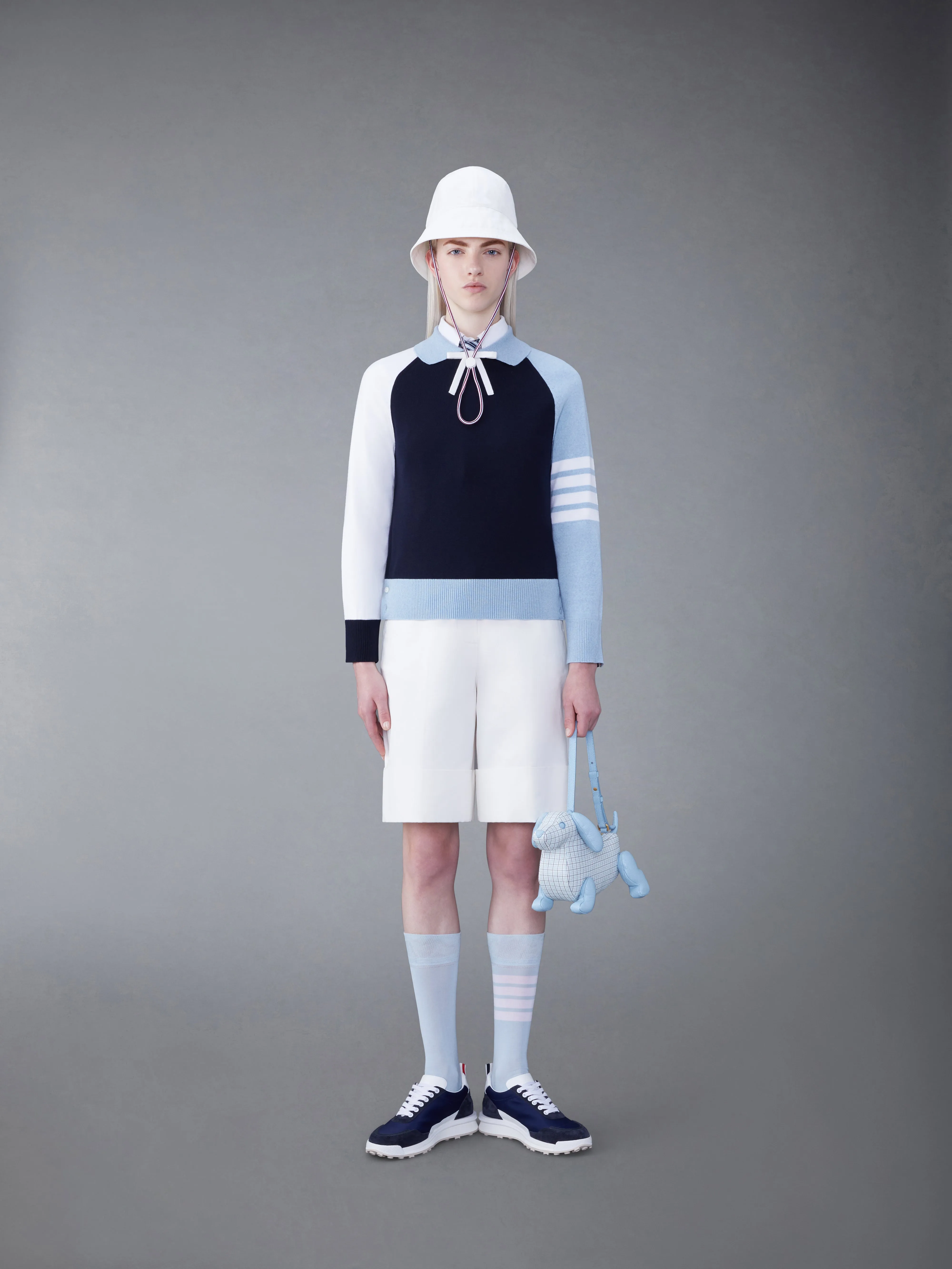 COTTON CANVAS HIGH WAISTED SHORTS sold by Thom Browne product image thumbnail 3