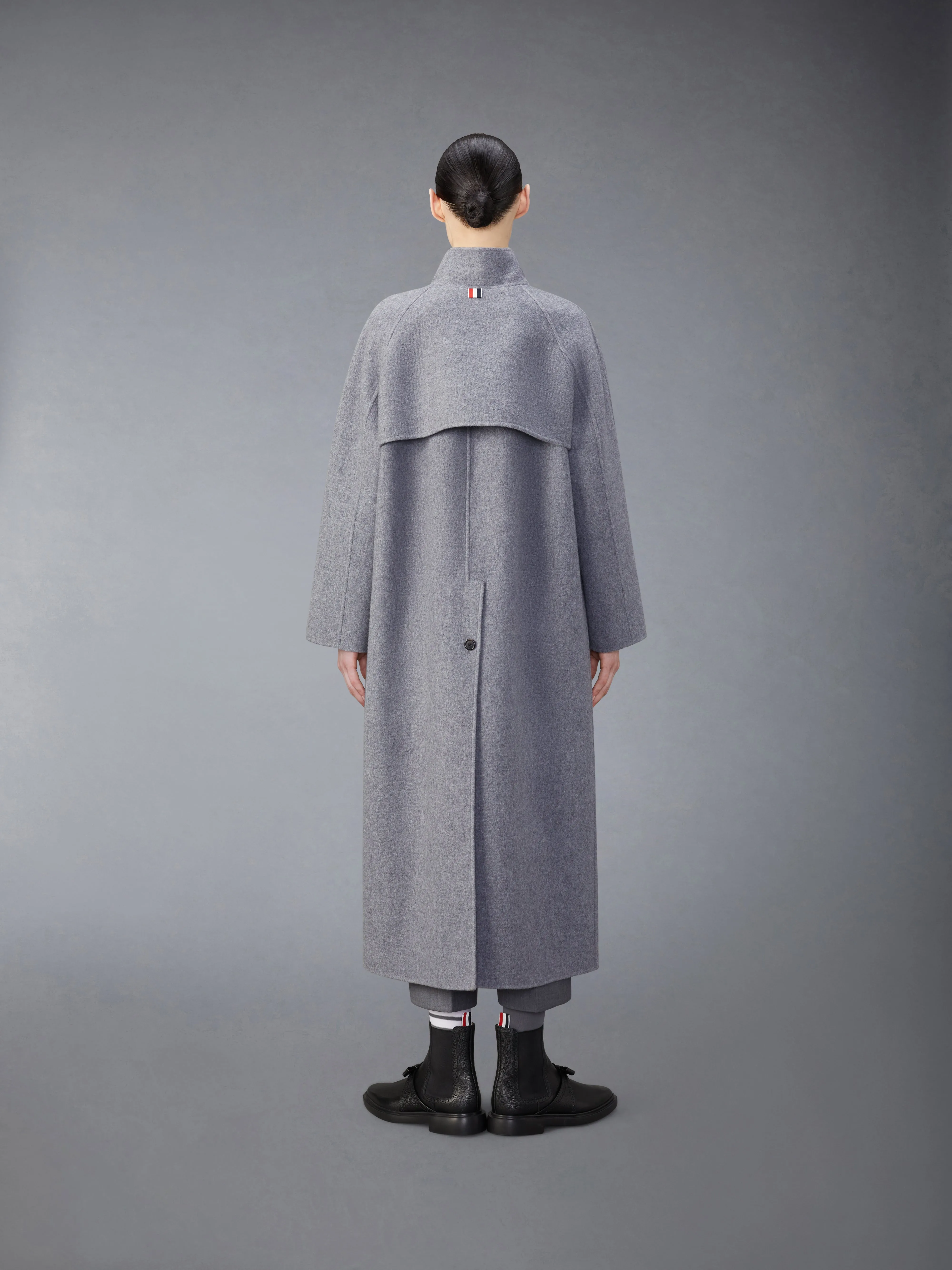 WOOL CASHMERE FUNNEL NECK COAT sold by Thom Browne product image thumbnail 2