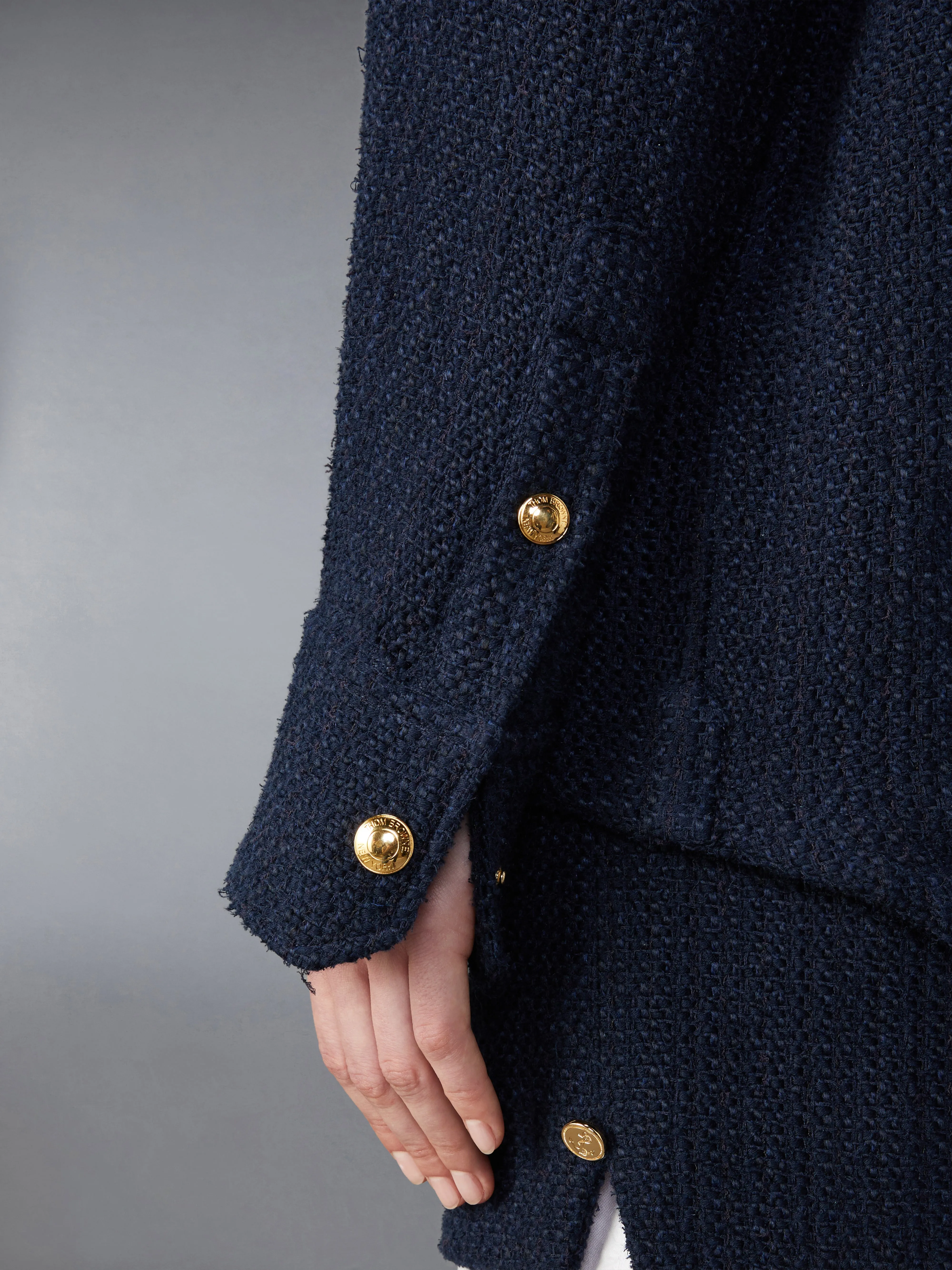 SOLID TWEED SHIRT JACKET sold by Thom Browne product image thumbnail 4