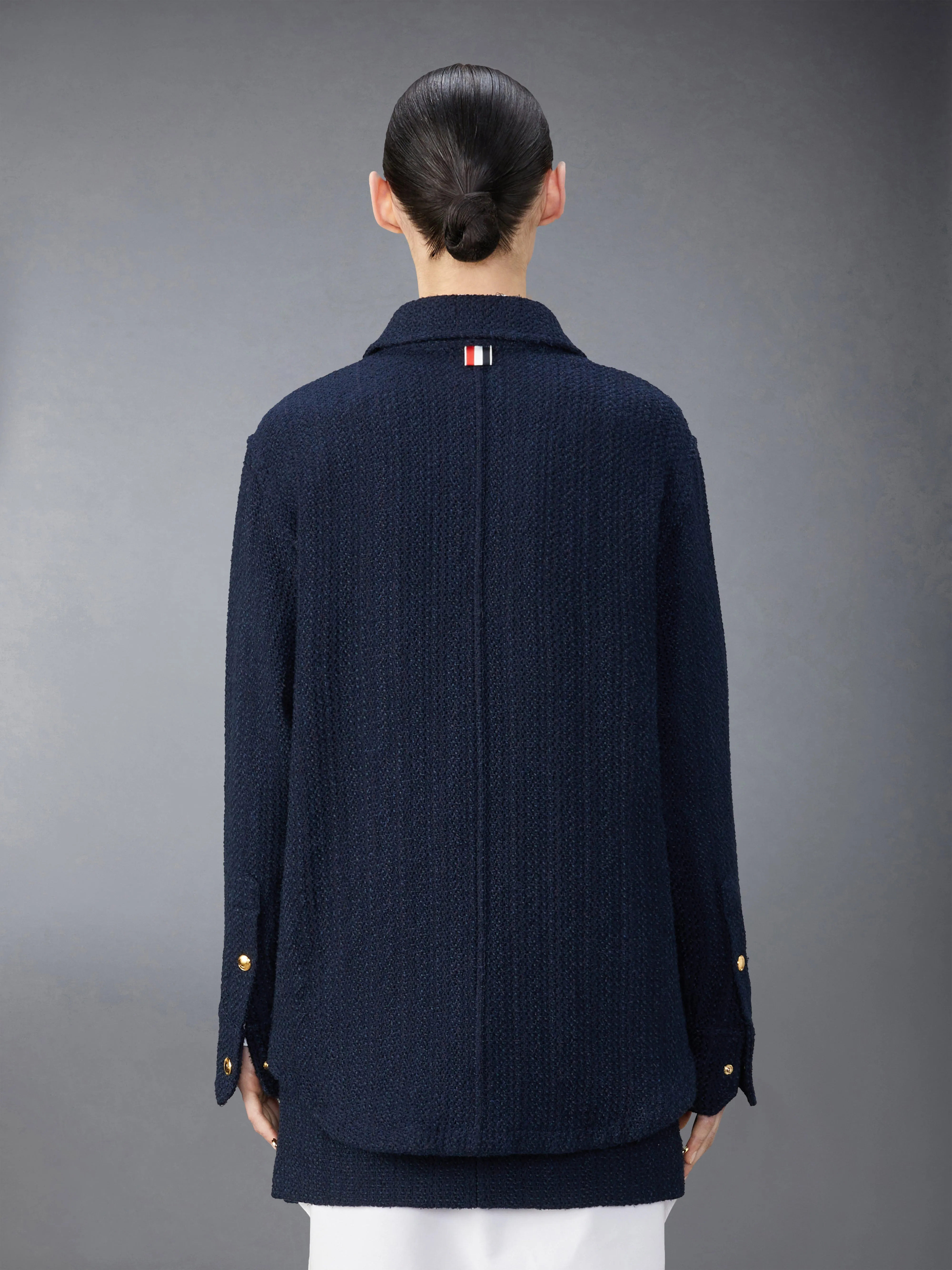 SOLID TWEED SHIRT JACKET sold by Thom Browne product image thumbnail 2