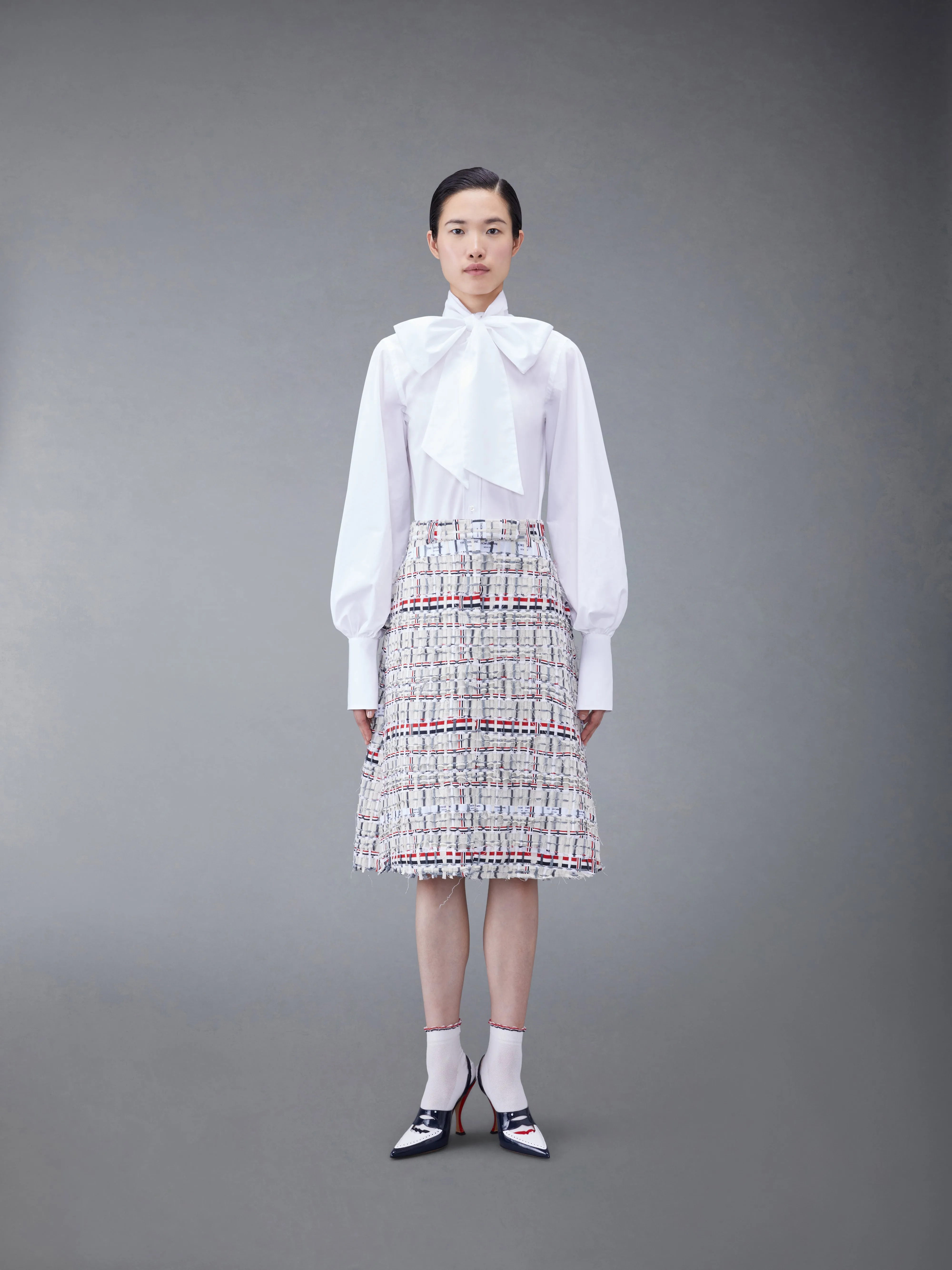 POPLIN CLASSIC BOW BLOUSE sold by Thom Browne product image thumbnail 4
