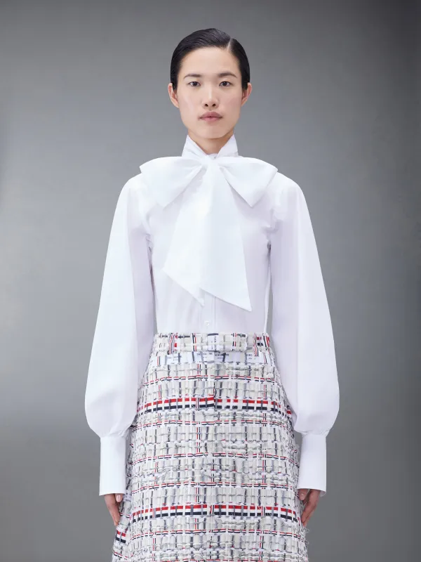 POPLIN CLASSIC BOW BLOUSE sold by Thom Browne