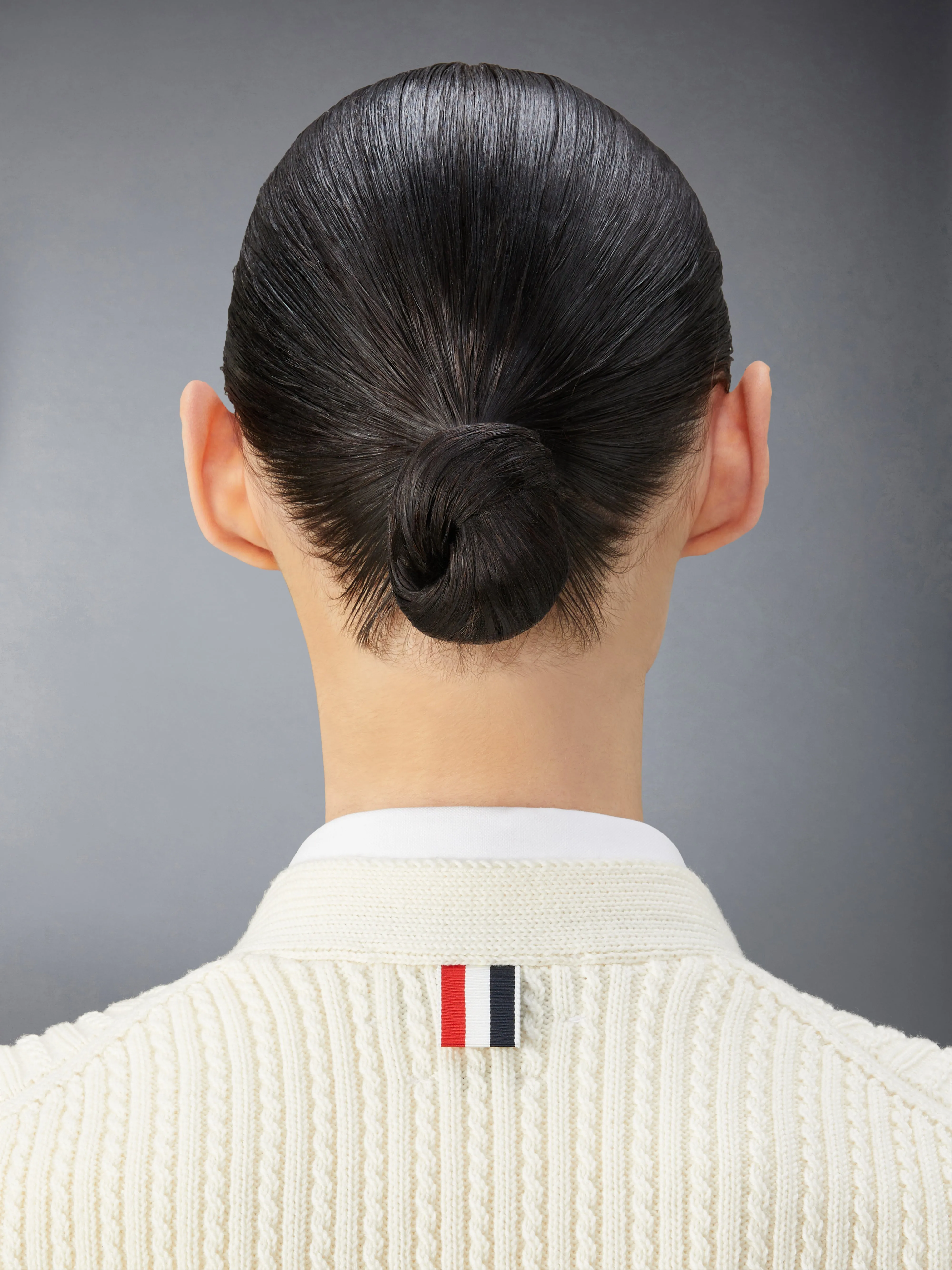 MERINO WOOL 4-BAR CROPPED CABLE CARDIGAN VEST sold by Thom Browne product image thumbnail 5