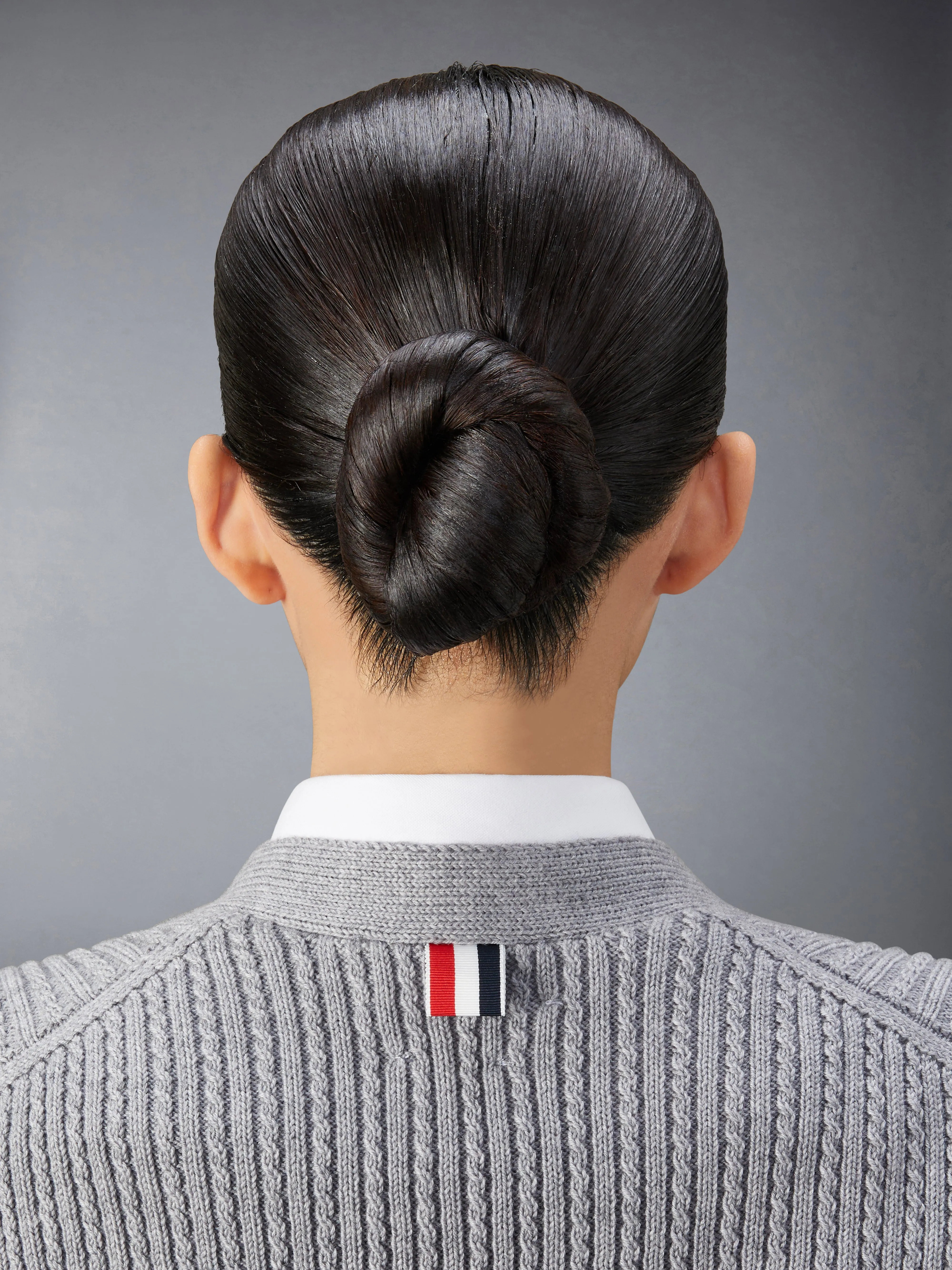 MERINO WOOL 4-BAR CROPPED CABLE CARDIGAN VEST sold by Thom Browne product image thumbnail 5