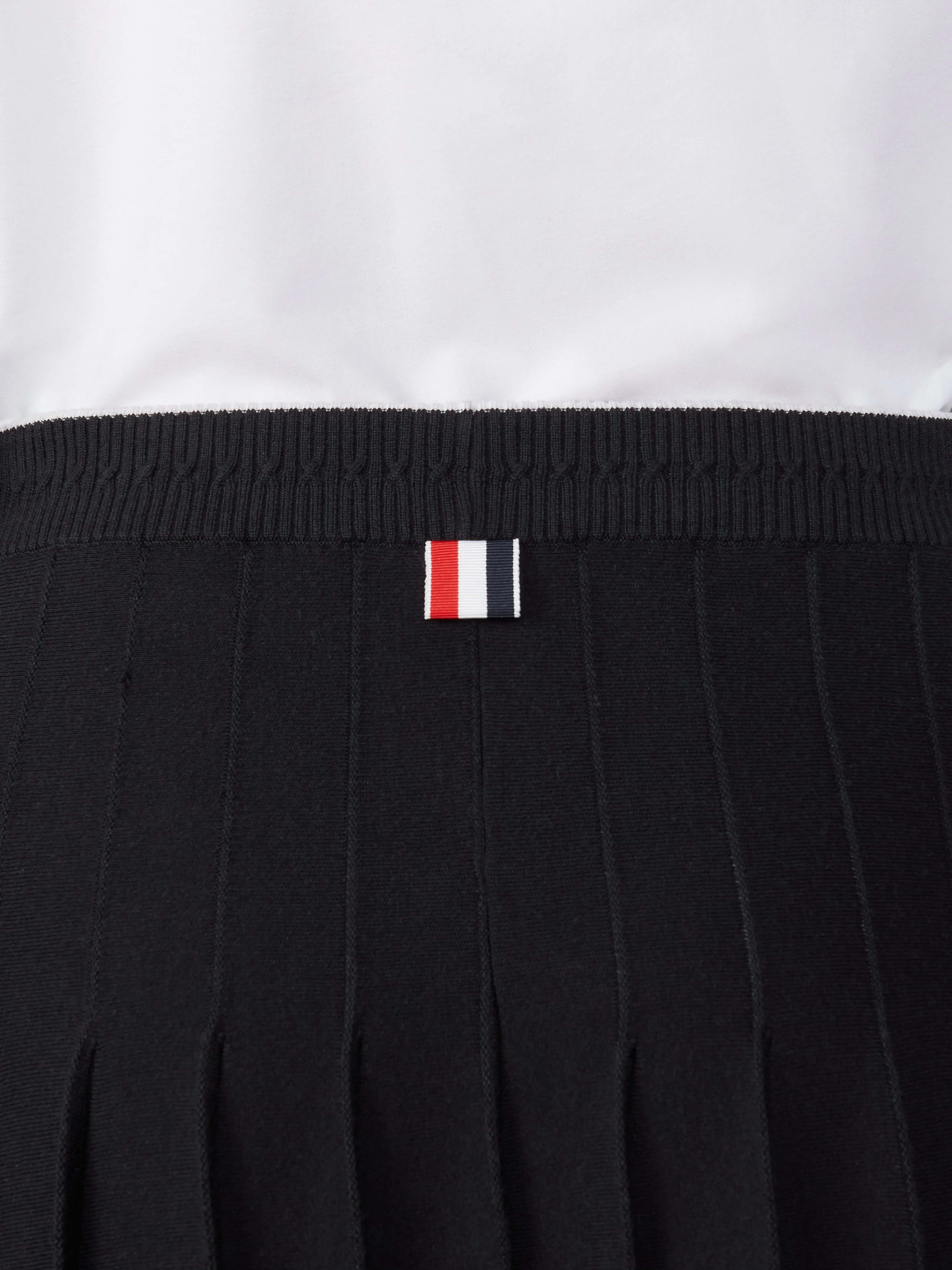 WOOL SILK BLEND TIPPING CALBE WAISTBAND MIDI PLEATED SKIRT sold by Thom Browne product image thumbnail 5