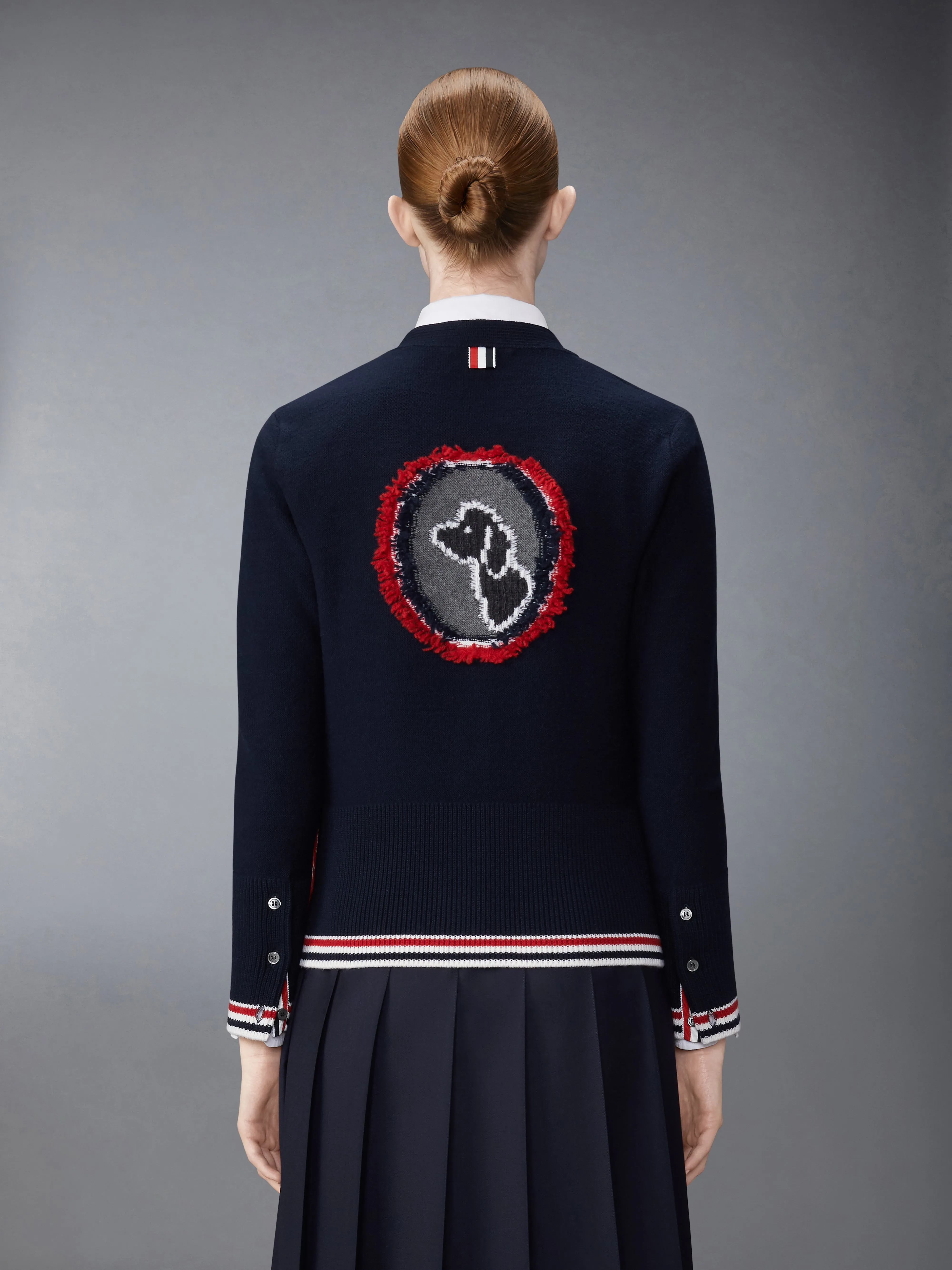MERINO WOOL HECTOR FRINGE CLASSIC CARDIGAN sold by Thom Browne product image thumbnail 2