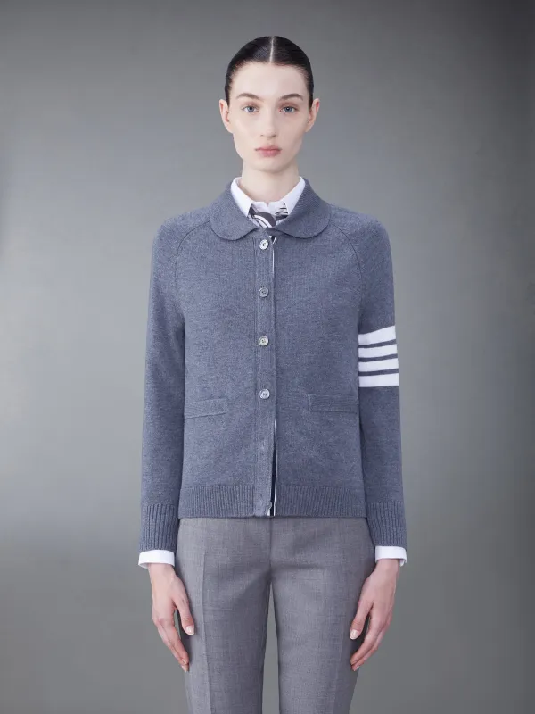 WOOL 4-BAR RAGLAN POLO CARDIGAN sold by Thom Browne