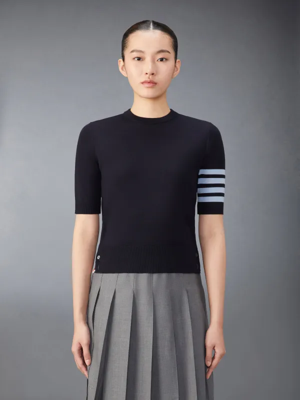 MERINO WOOL JERSEY STITCH 4-BAR TEE made by Thom Browne