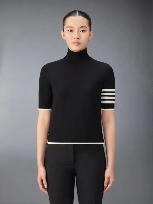 FINE MERINO WOOL 4-BAR RELAXED FIT TURTLENECK sold by Thom Browne