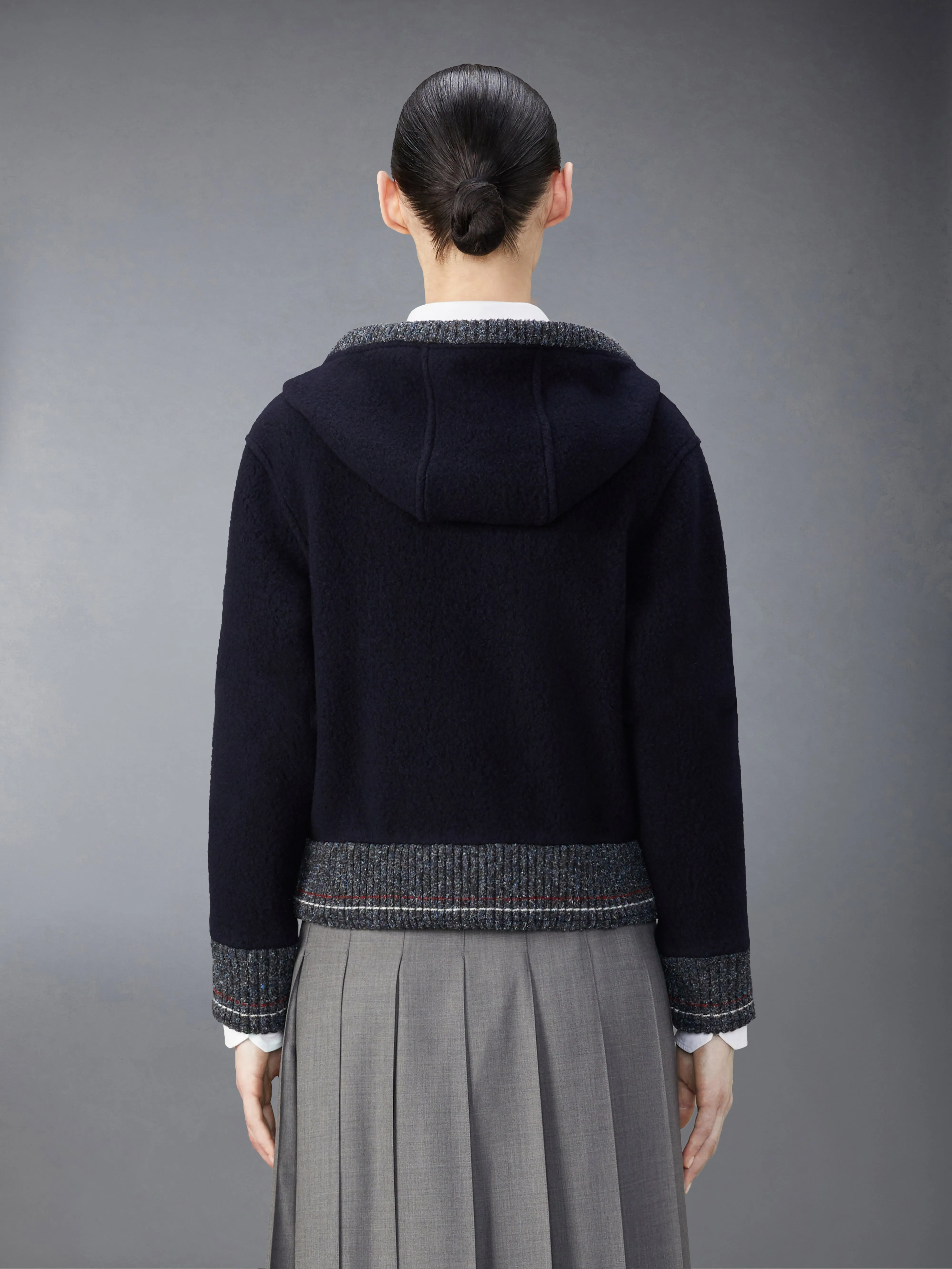 WOOL FLEECE ZIP UP HOODIE sold by Thom Browne product image thumbnail 2