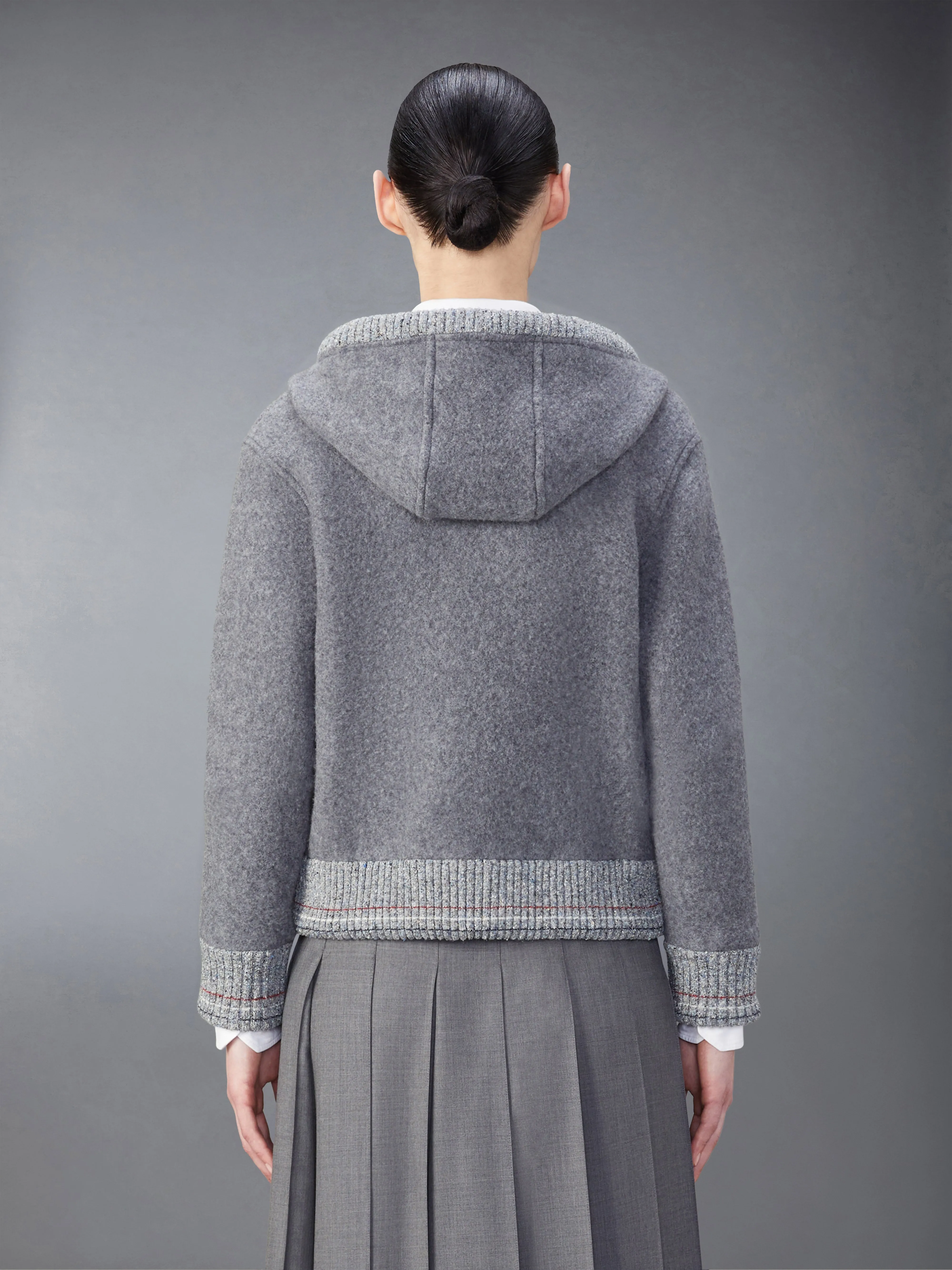 WOOL FLEECE ZIP UP HOODIE sold by Thom Browne product image thumbnail 2