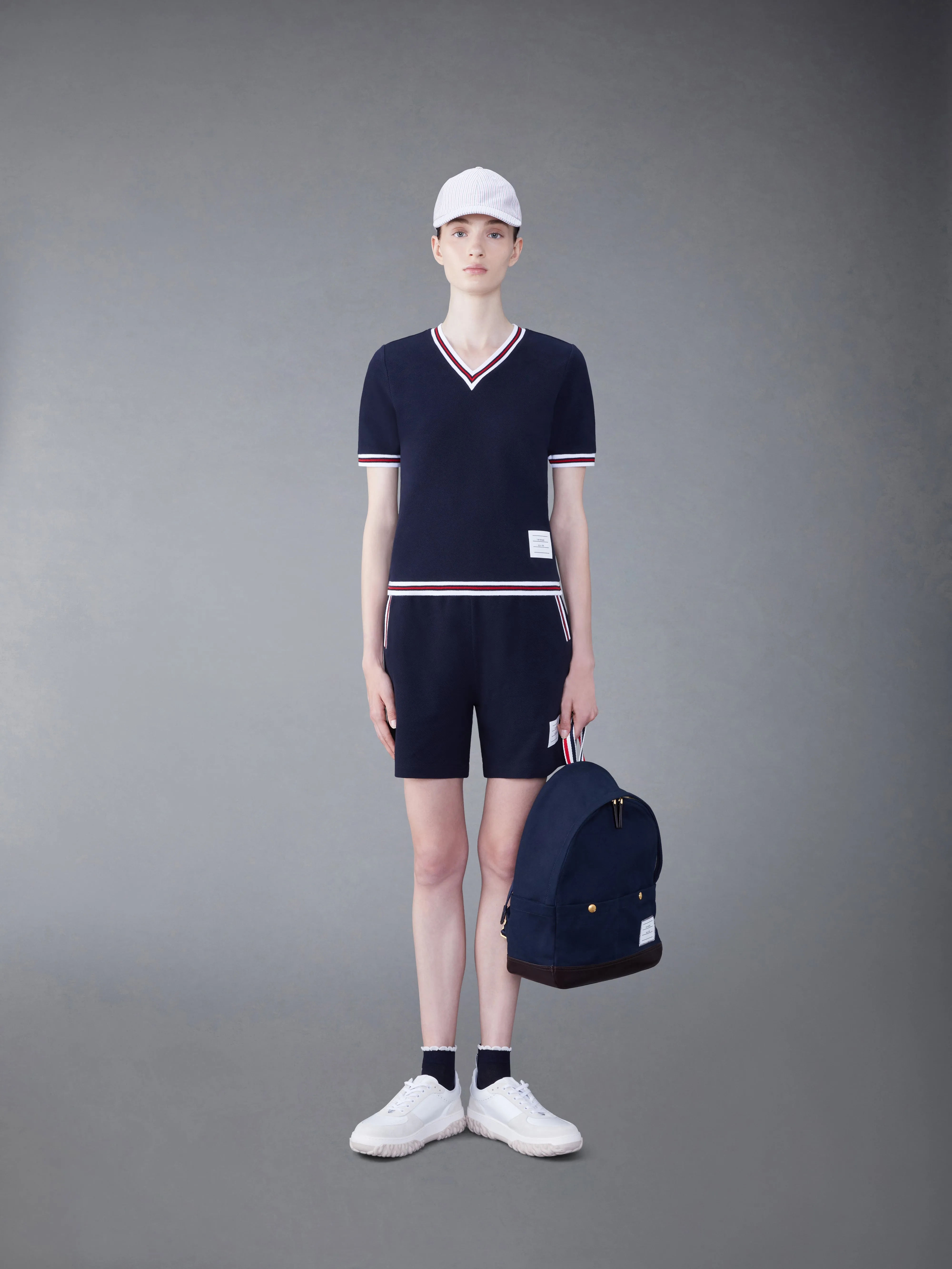 CLASSIC PIQUE STRIPE SHORTS sold by Thom Browne product image thumbnail 3