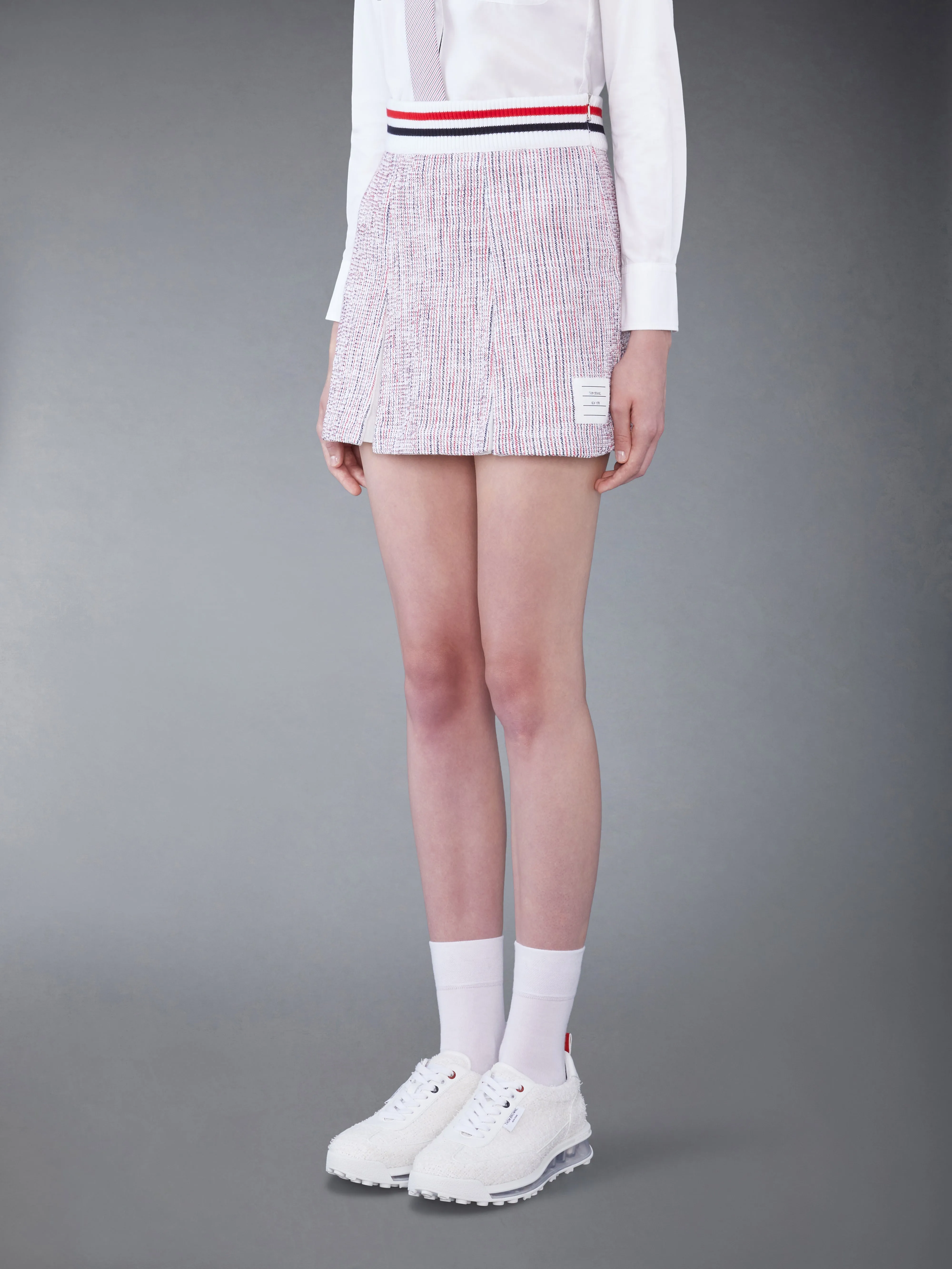 SEERSUCKER TWEED BOX PLEAT MINI SKIRT sold by Thom Browne product image thumbnail 2