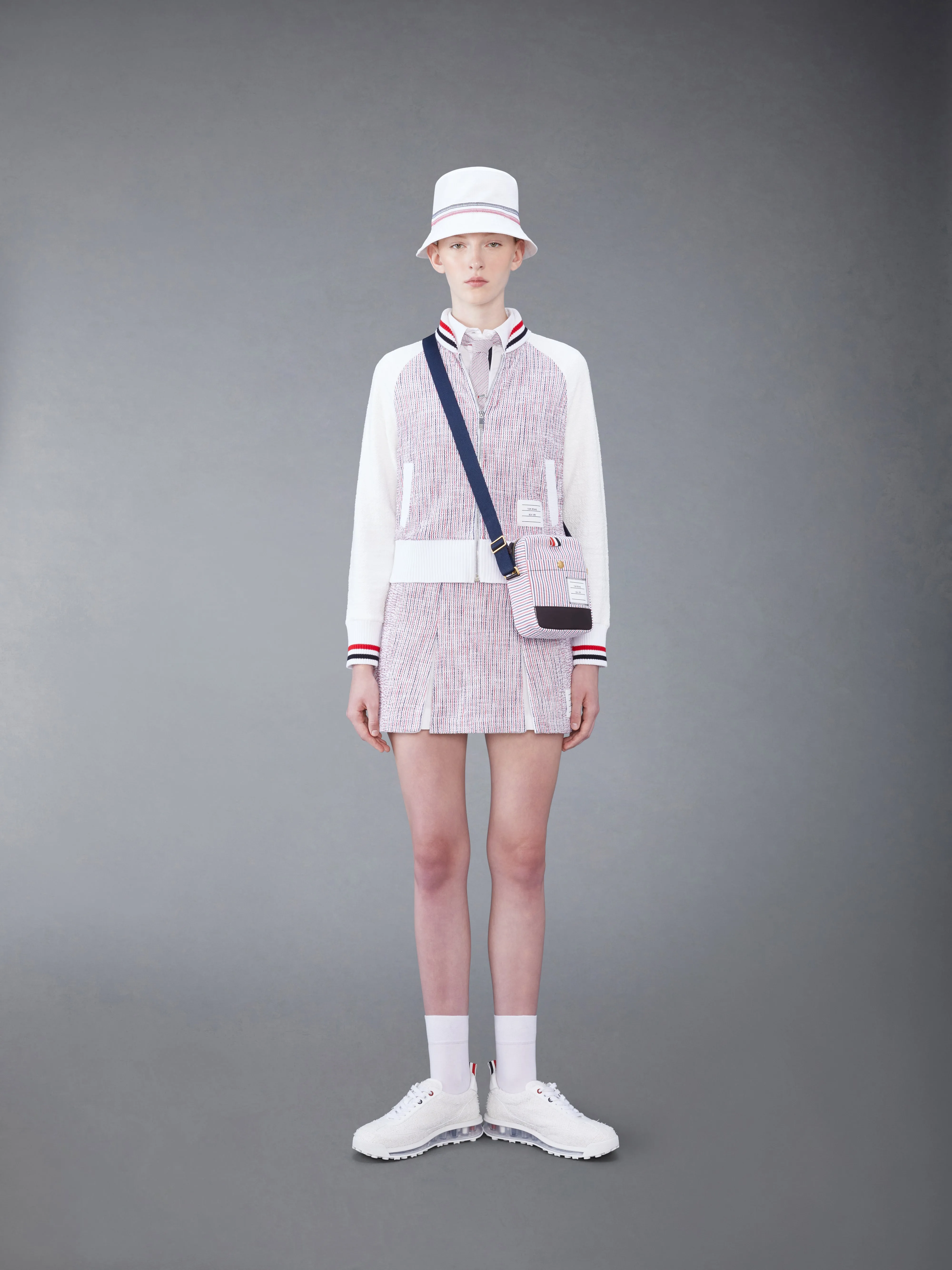 SEERSUCKER TWEED BOX PLEAT MINI SKIRT sold by Thom Browne product image thumbnail 4