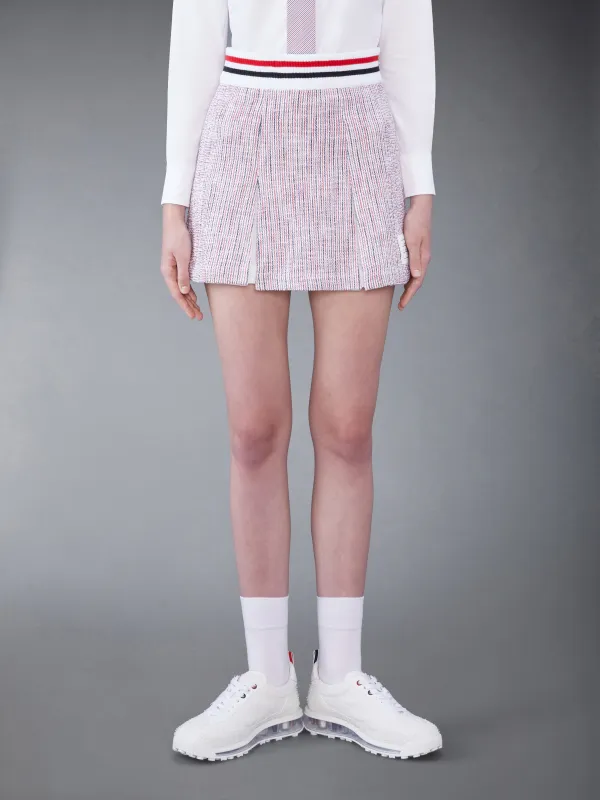 SEERSUCKER TWEED BOX PLEAT MINI SKIRT sold by Thom Browne