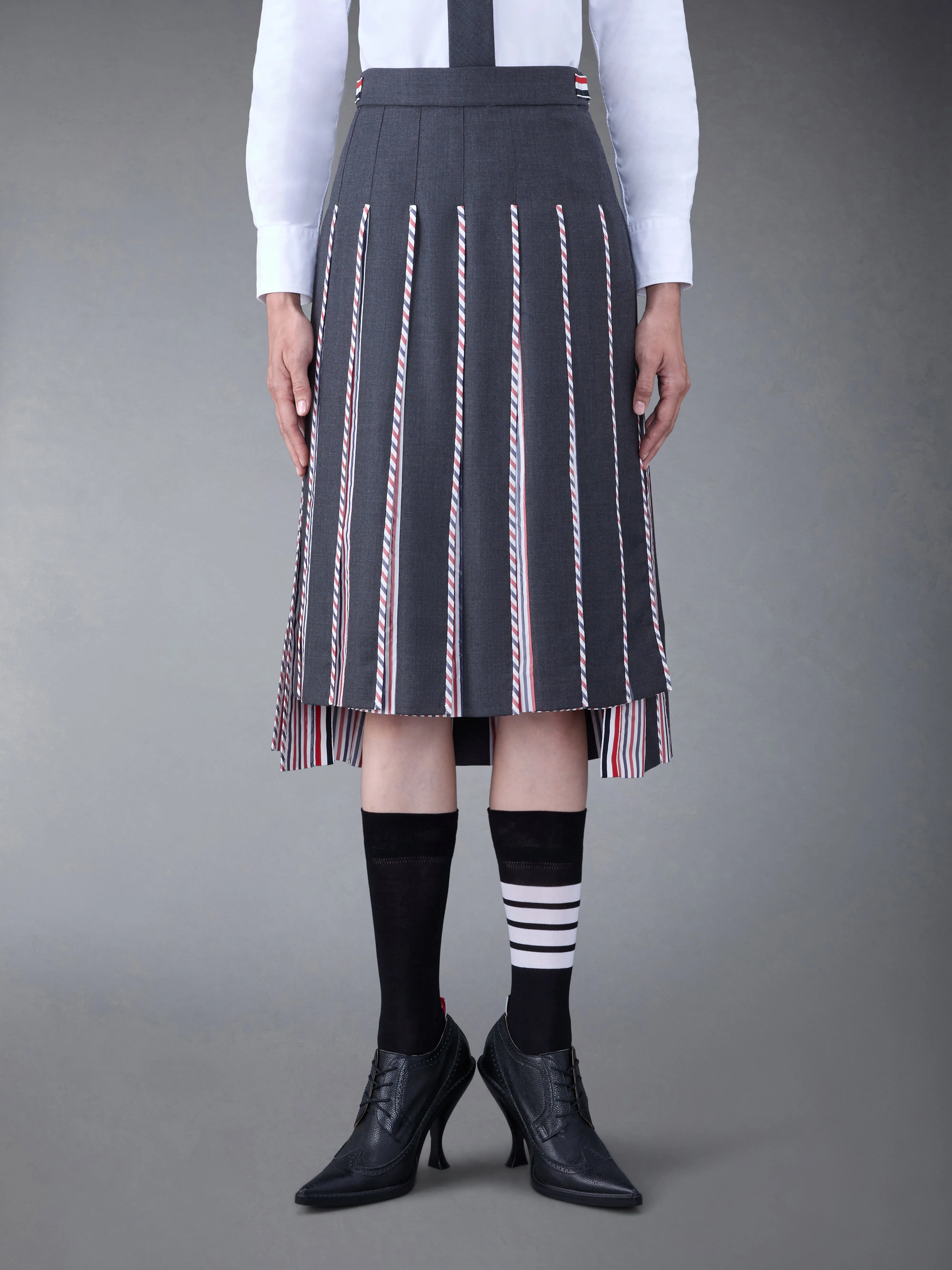 CLASSSIC TWILL PLEATED SKIRT sold by Thom Browne