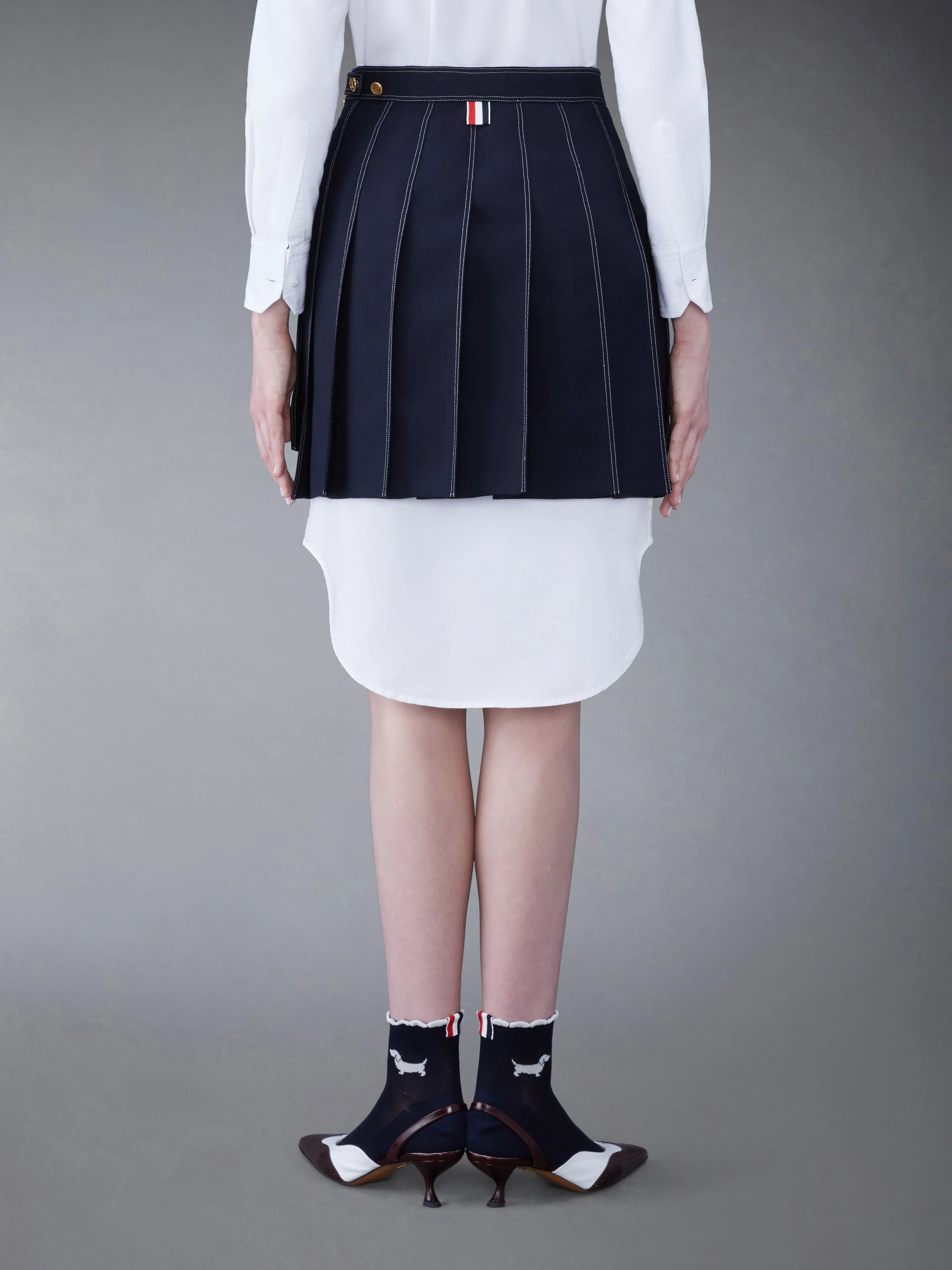 FRESCO MINI PLEATED SKIRT sold by Thom Browne product image thumbnail 3