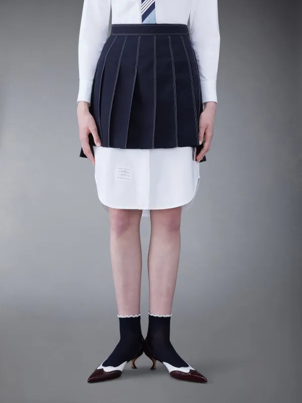 FRESCO MINI PLEATED SKIRT sold by Thom Browne