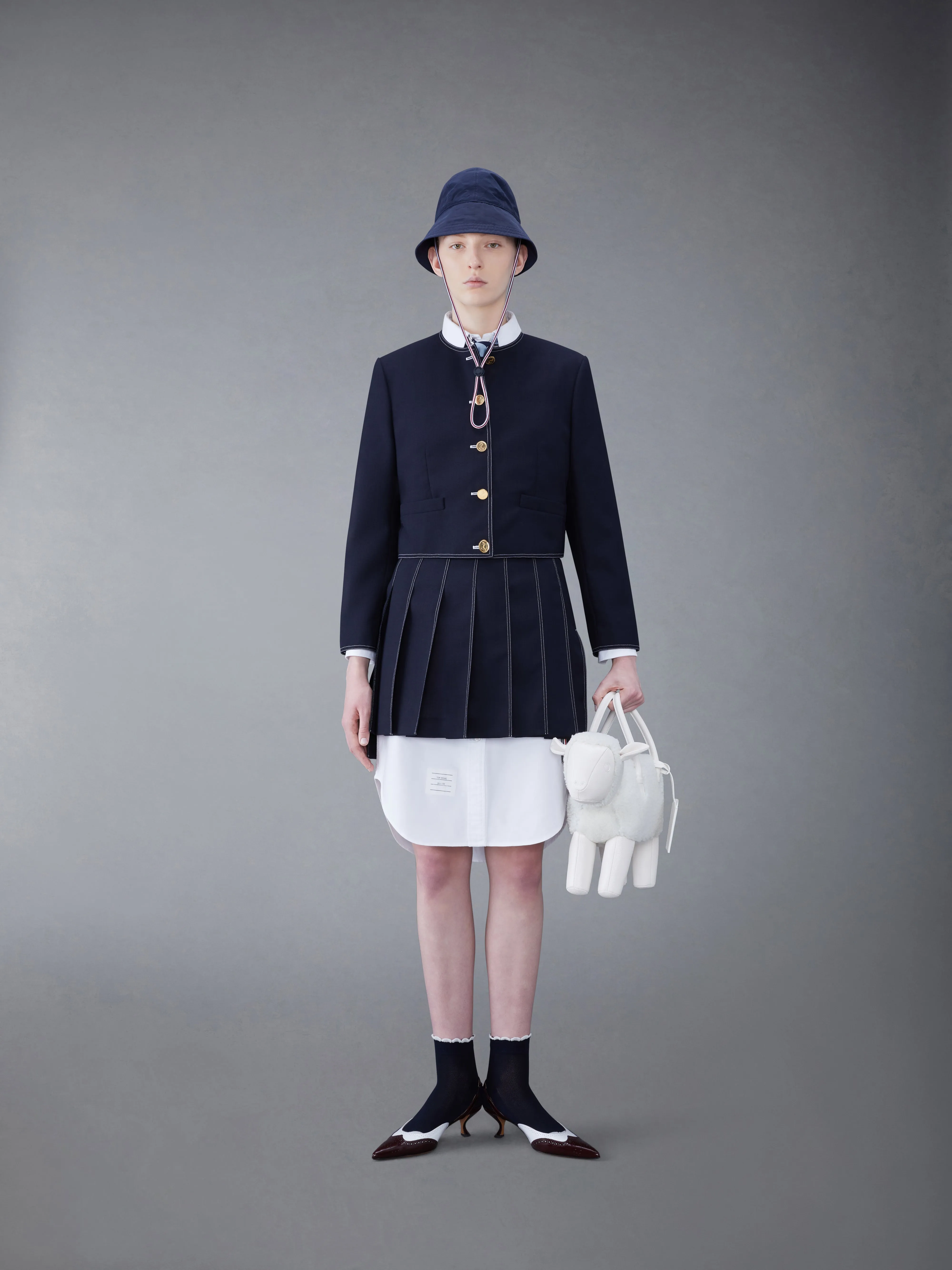 FRESCO MINI PLEATED SKIRT sold by Thom Browne product image thumbnail 4