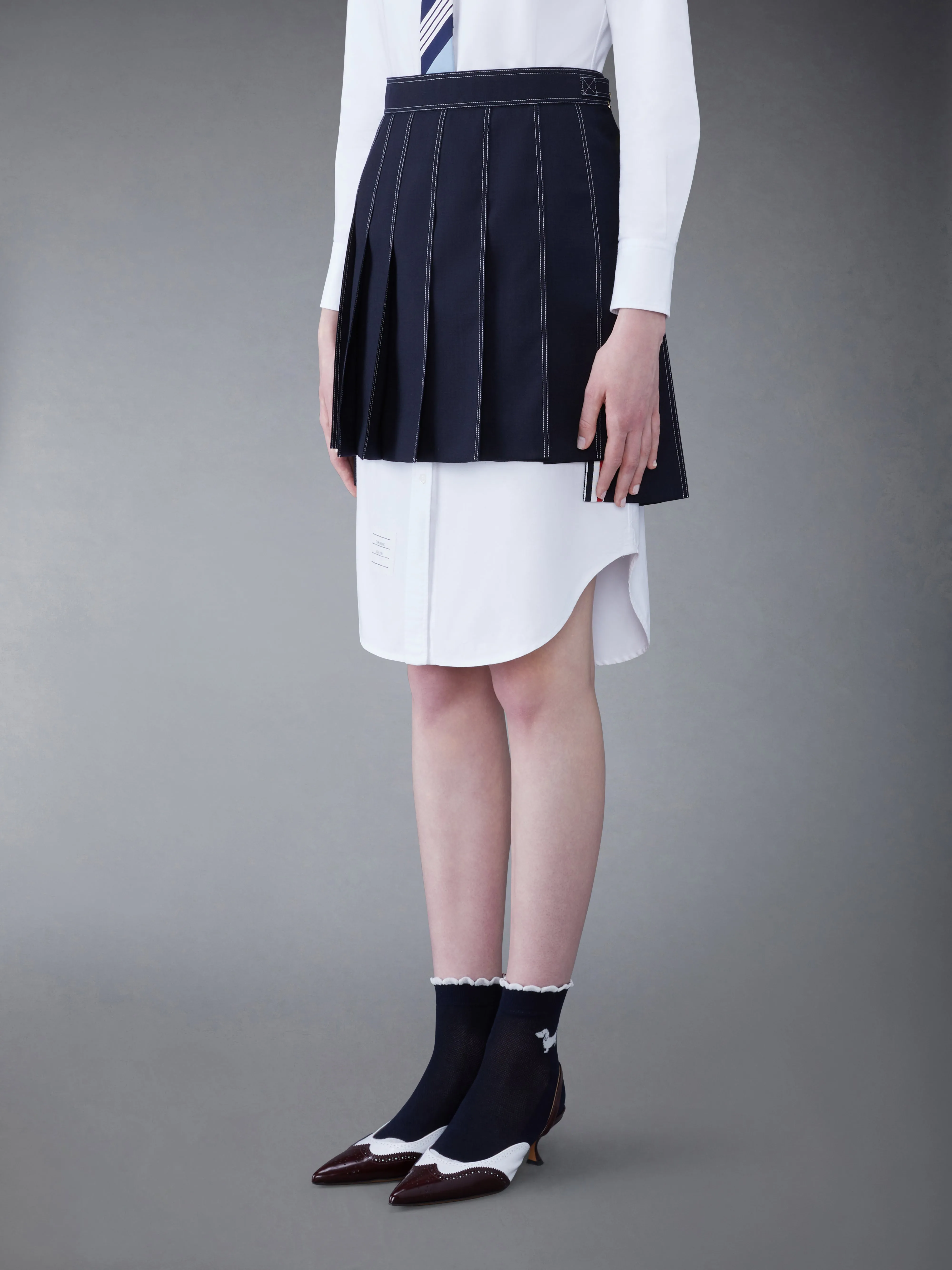 FRESCO MINI PLEATED SKIRT sold by Thom Browne product image thumbnail 2