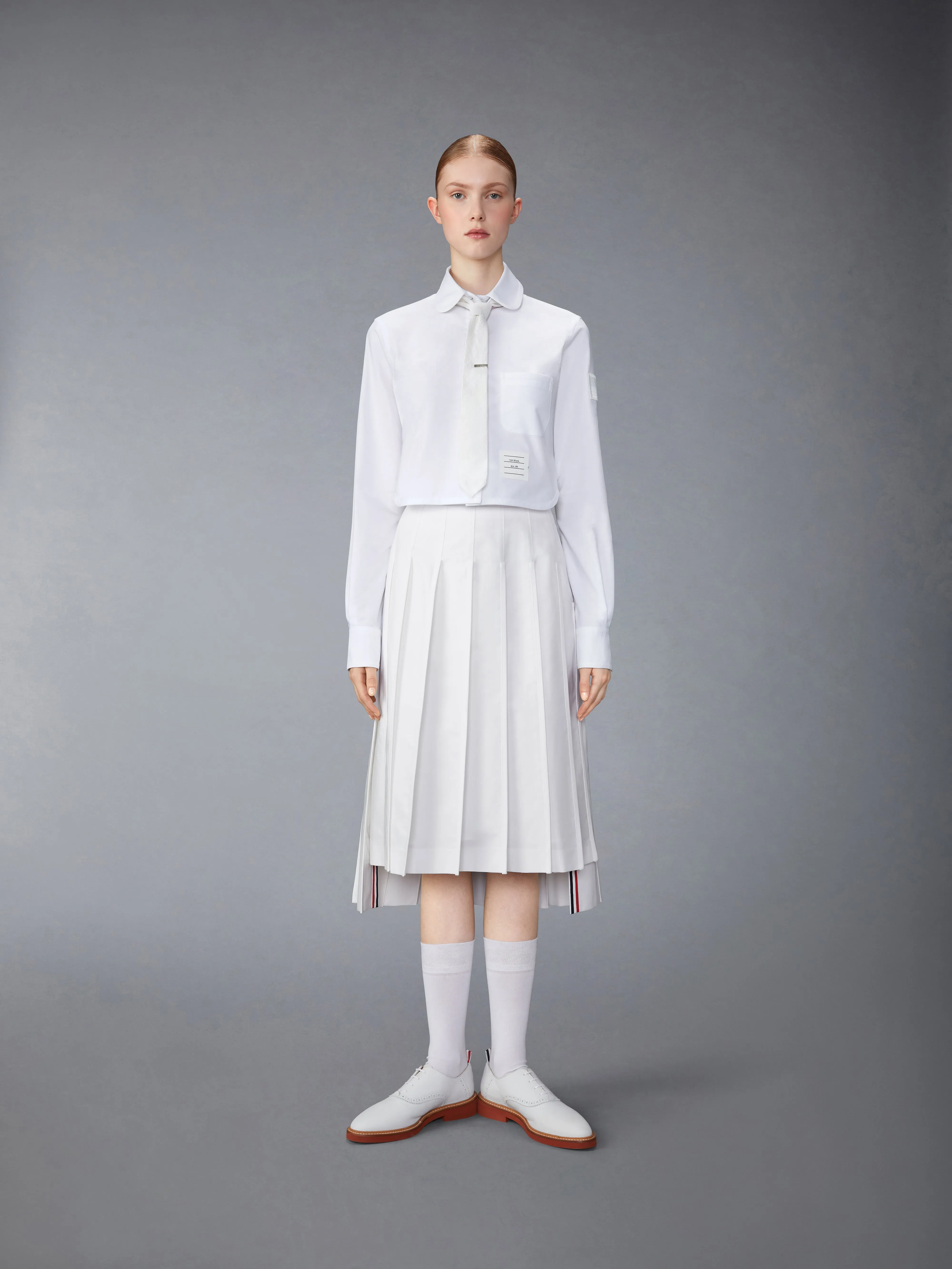 TYPEWRITER SELF TIPPING MIDI PLEATED SKIRT sold by Thom Browne product image thumbnail 4