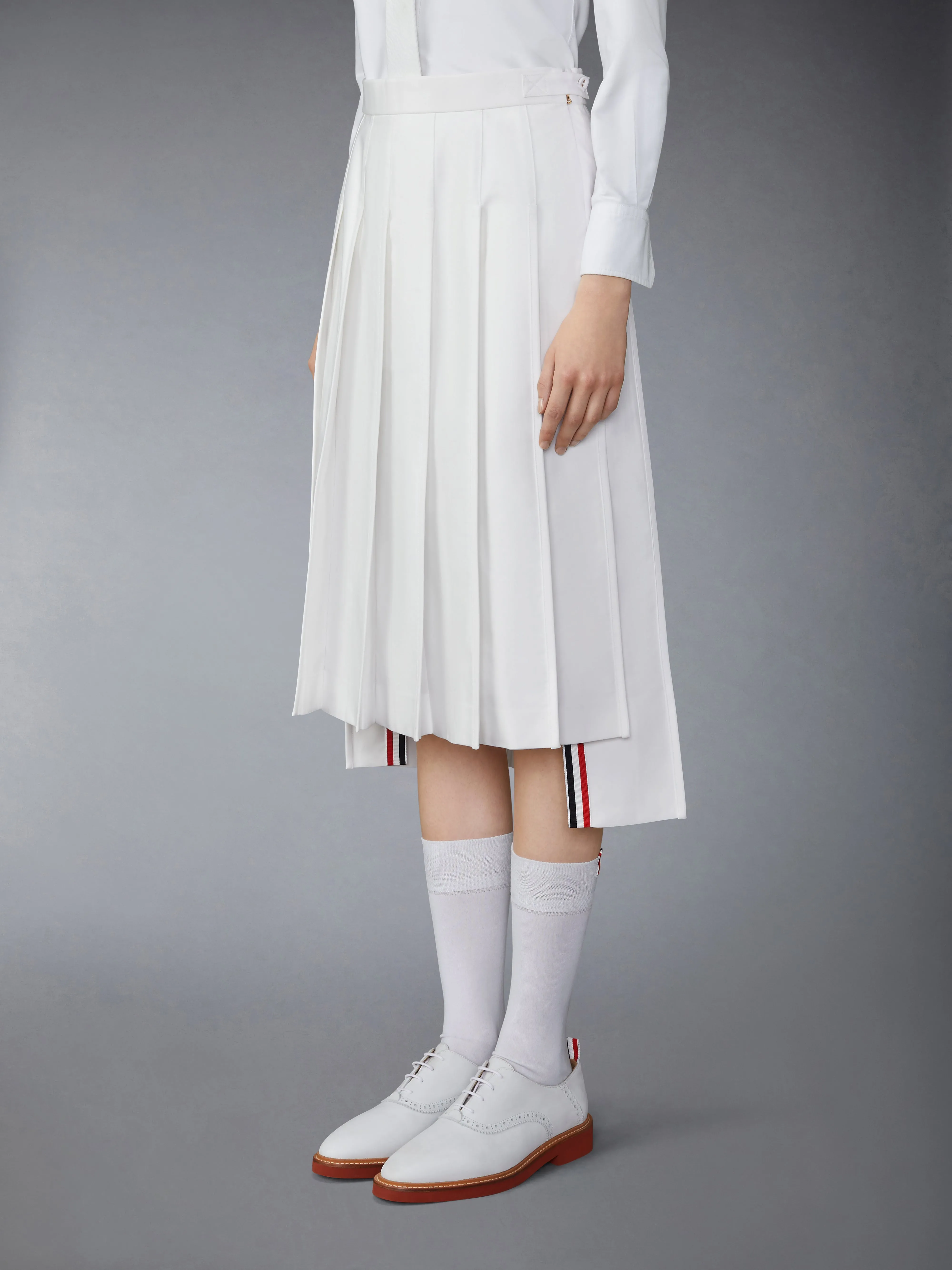 TYPEWRITER SELF TIPPING MIDI PLEATED SKIRT sold by Thom Browne product image thumbnail 2