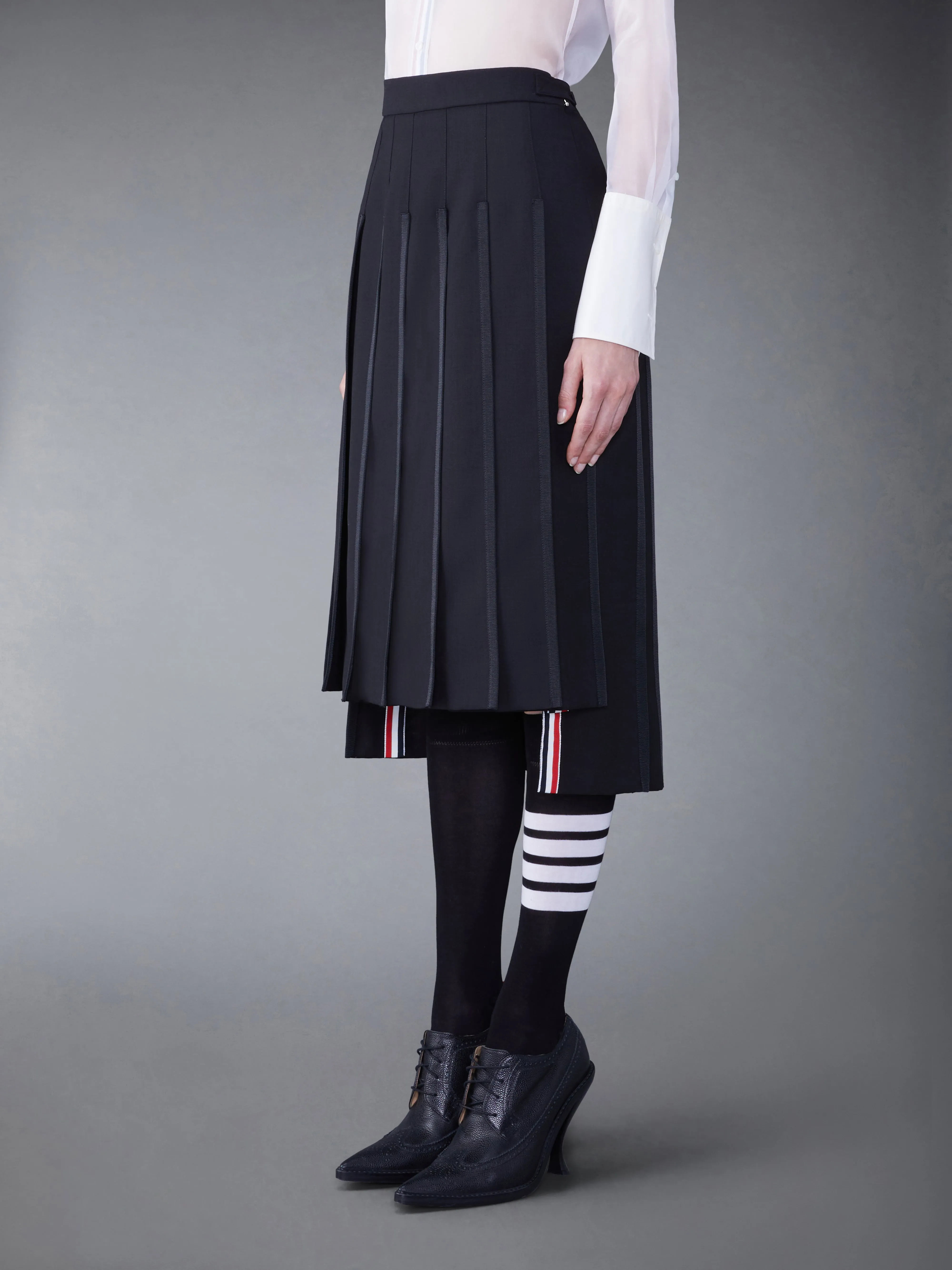 CLASSIC TIPPING PLEATED SKIRT sold by Thom Browne product image thumbnail 2