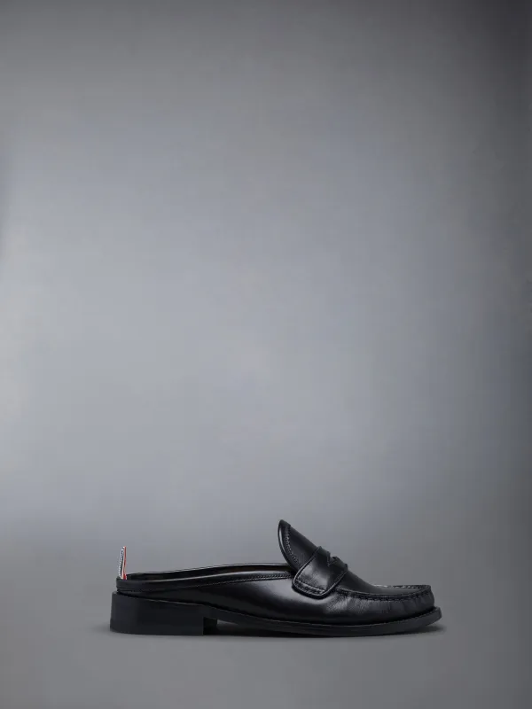 CALF FLEXIBLE LEATHER SOLE PENNY LOAFER MULE sold by Thom Browne