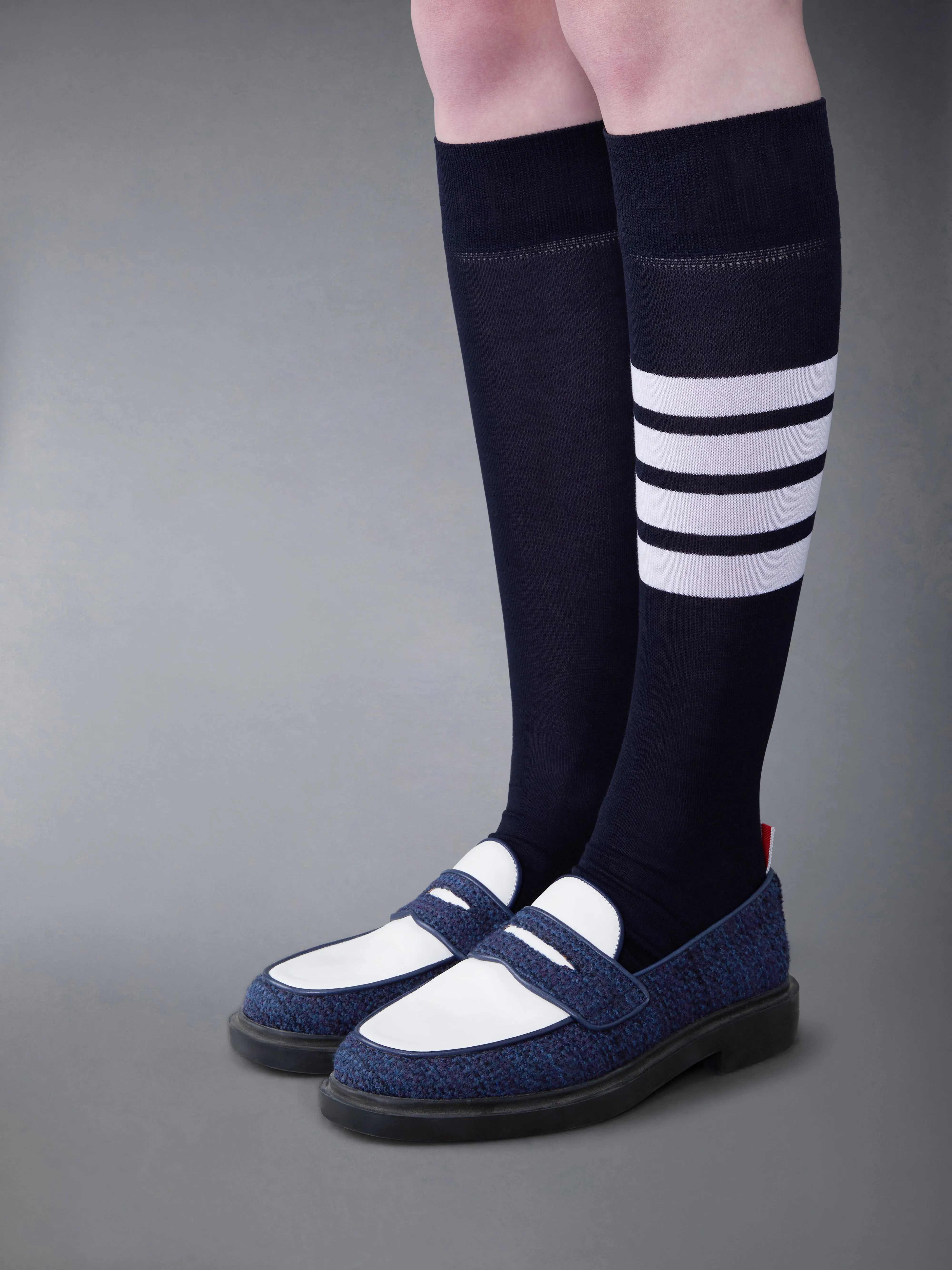 COTTON TWEED LIGHTWEIGHT RUBBER SOLE CLASSIC PENNY LOAFER sold by Thom Browne product image thumbnail 4